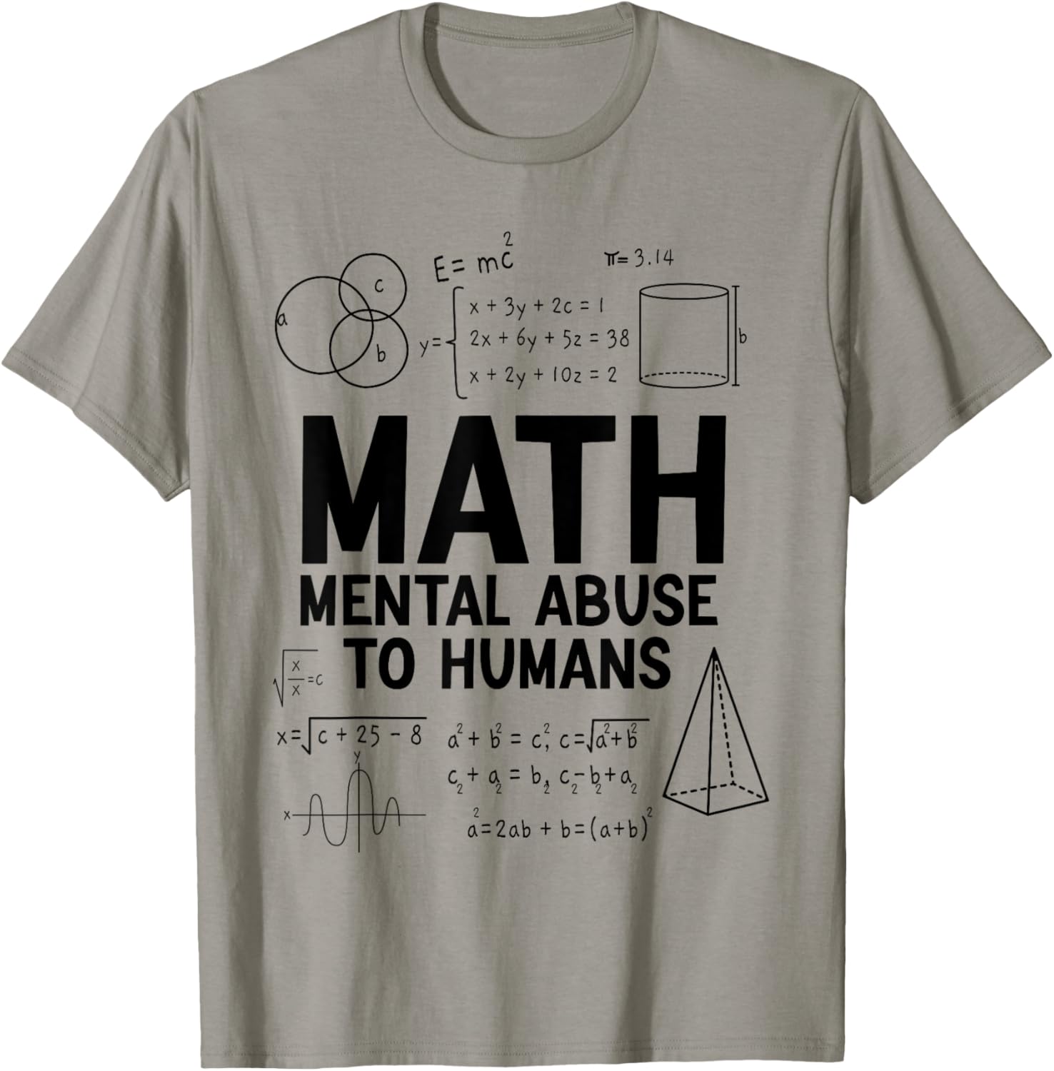 Funny Math Shirts Women Math Mental Abuse To Humans T-Shirt - T-Shirt | Sand