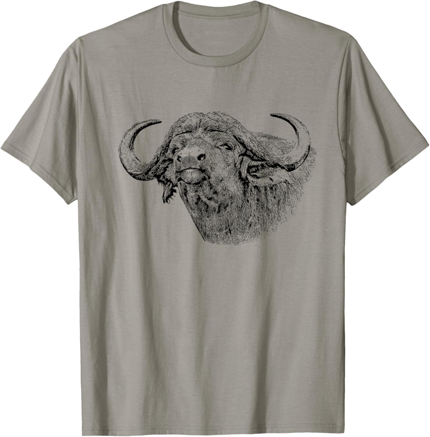 Cape Buffalo African Safari T-Shirt - T-Shirt | Sand