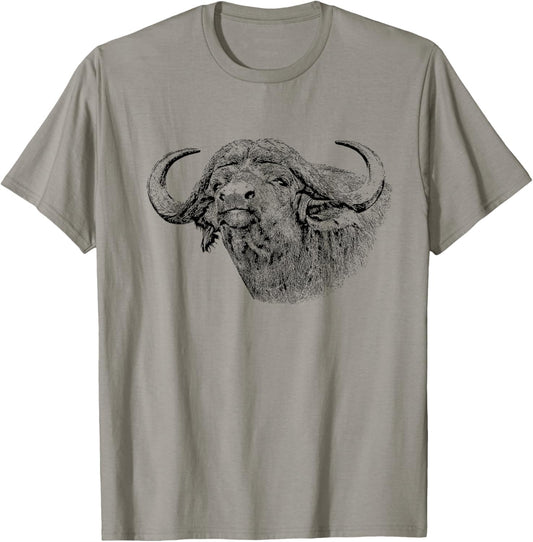 Cape Buffalo African Safari T-Shirt - T-Shirt | Sand