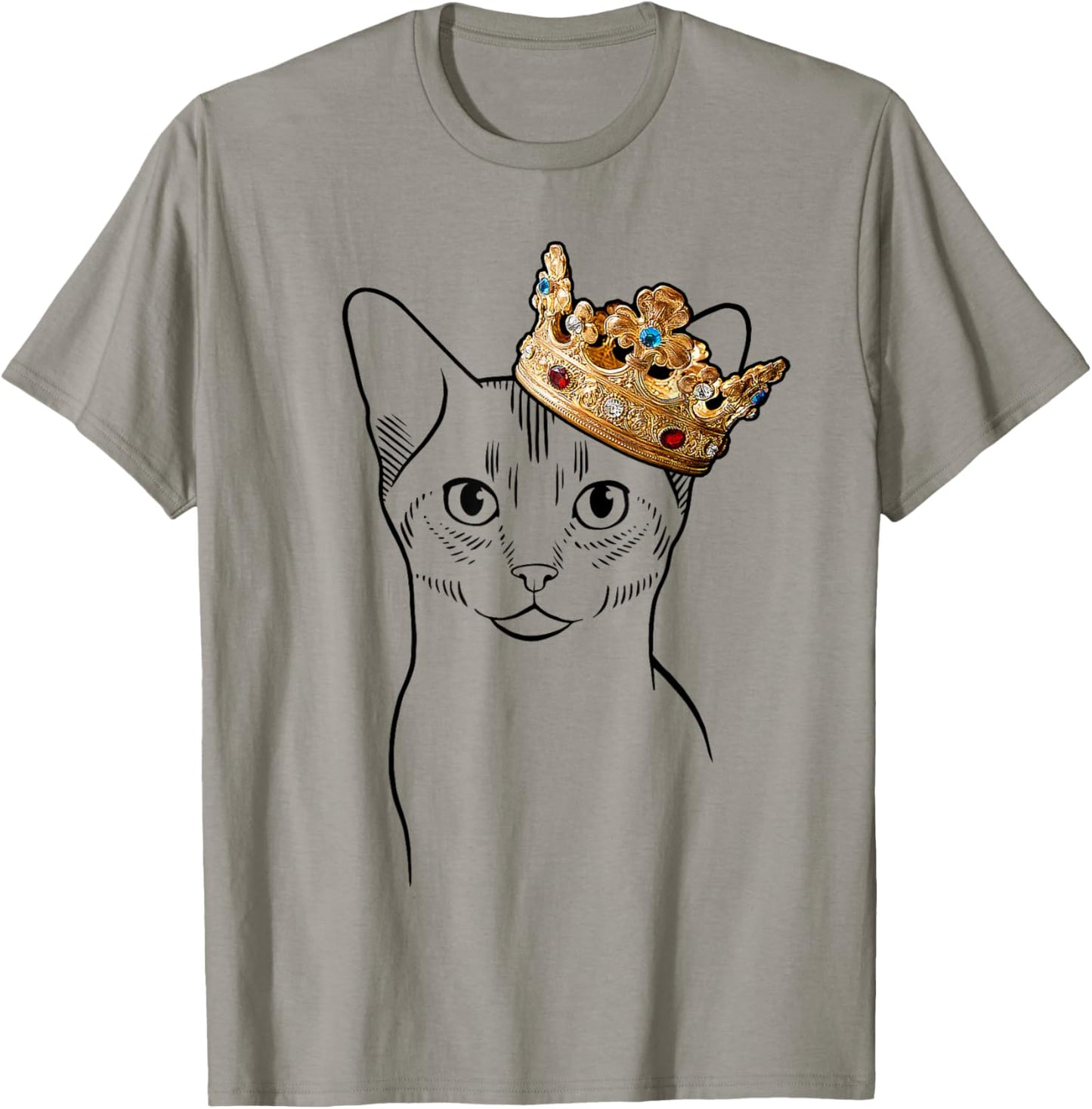 Abyssinian Cat Wearing Crown Women Girls Kids T-Shirt - T-Shirt | Sand