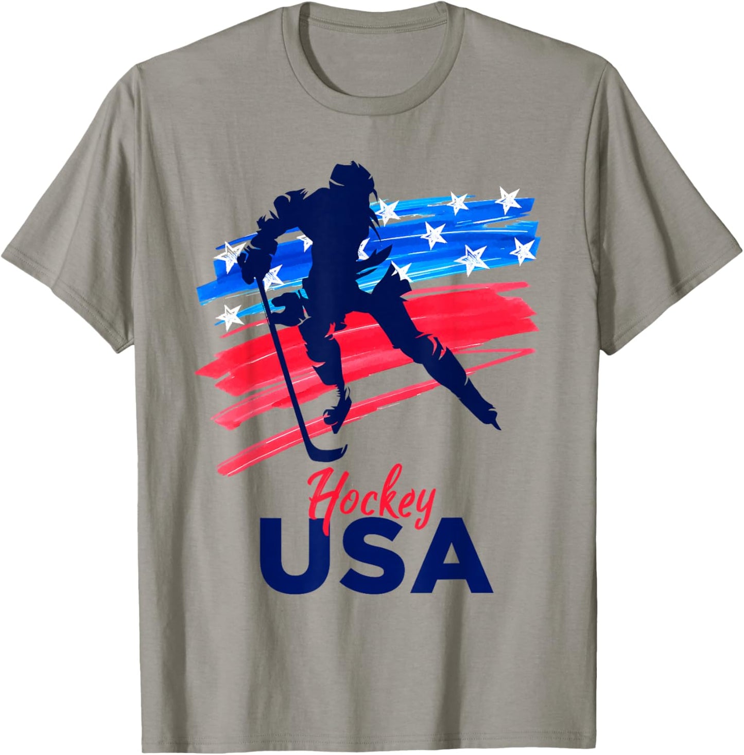 Hockey USA Support the Team Shirt USA Ice Hockey Lover T-Shirt - T-Shirt | Sand