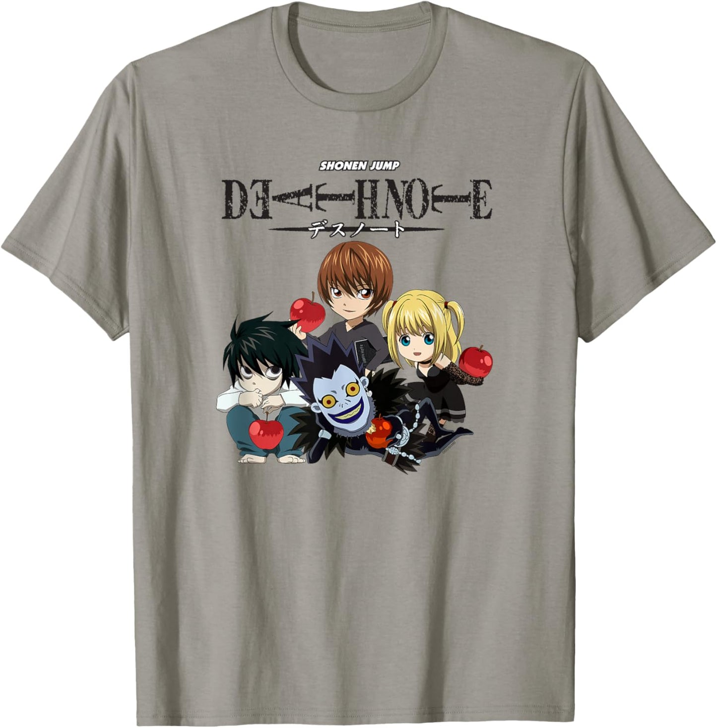 Death Note Chibi Characters with Apples Anime T-Shirt - T-Shirt | Sand