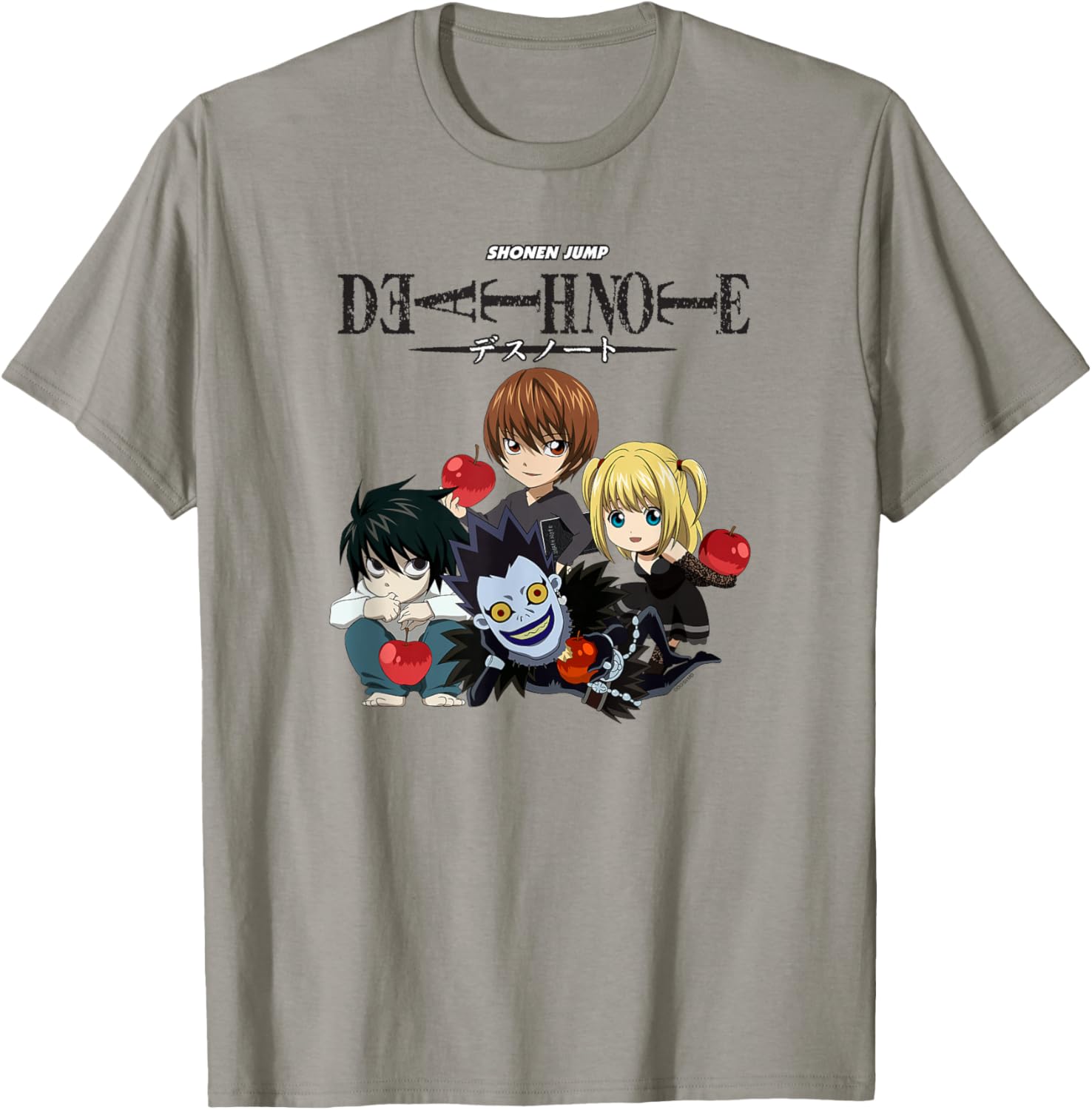Death Note Chibi Characters with Apples Anime T-Shirt - T-Shirt | Sand