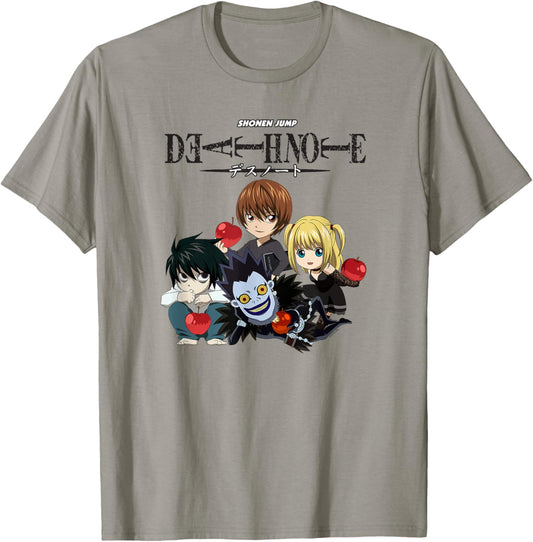 Death Note Chibi Characters with Apples Anime T-Shirt - T-Shirt | Sand