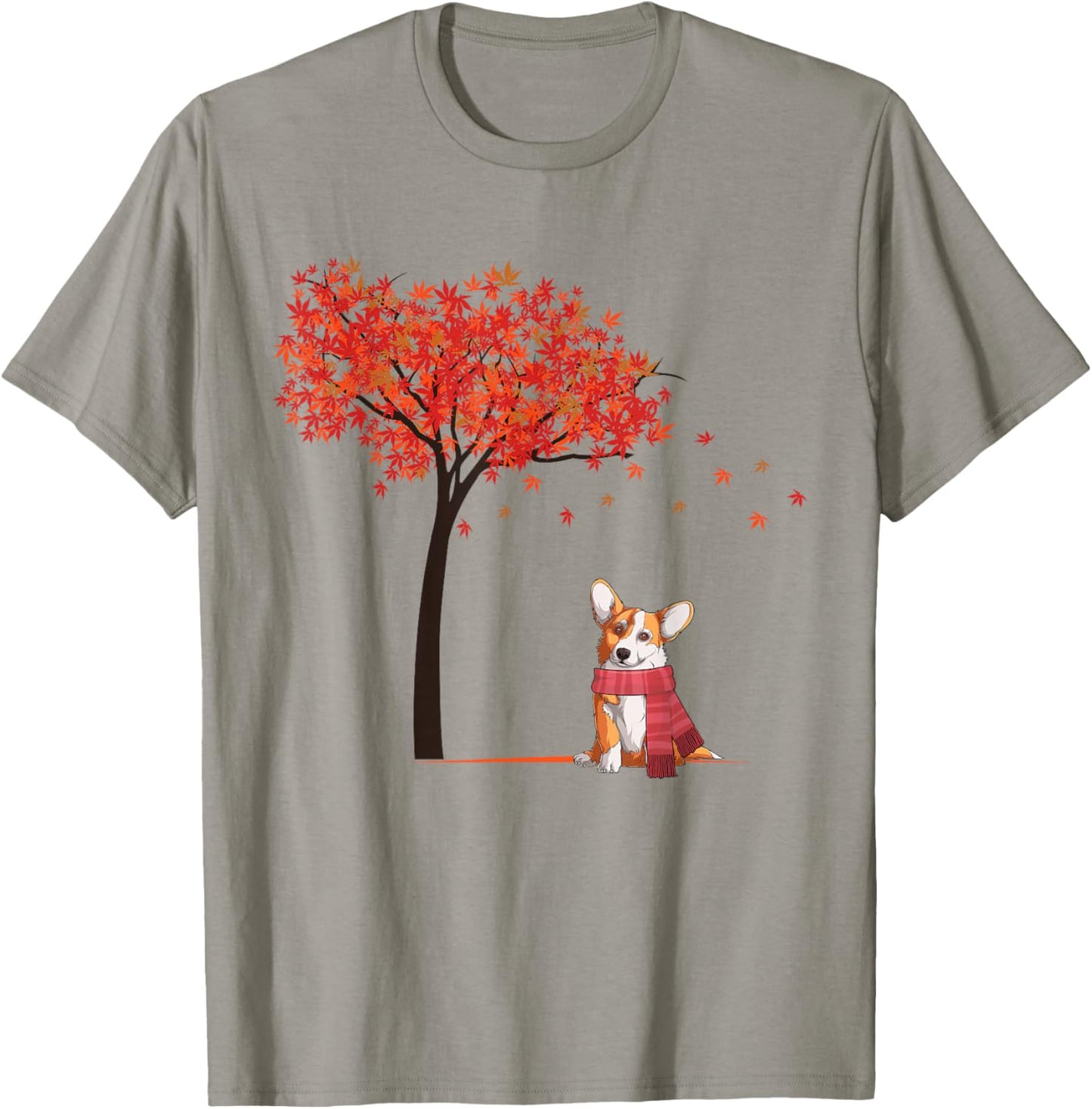 Corgi Maple Tree Lazy DIY Halloween Costume Dog Fall Autumn T-Shirt - T-Shirt | Sand