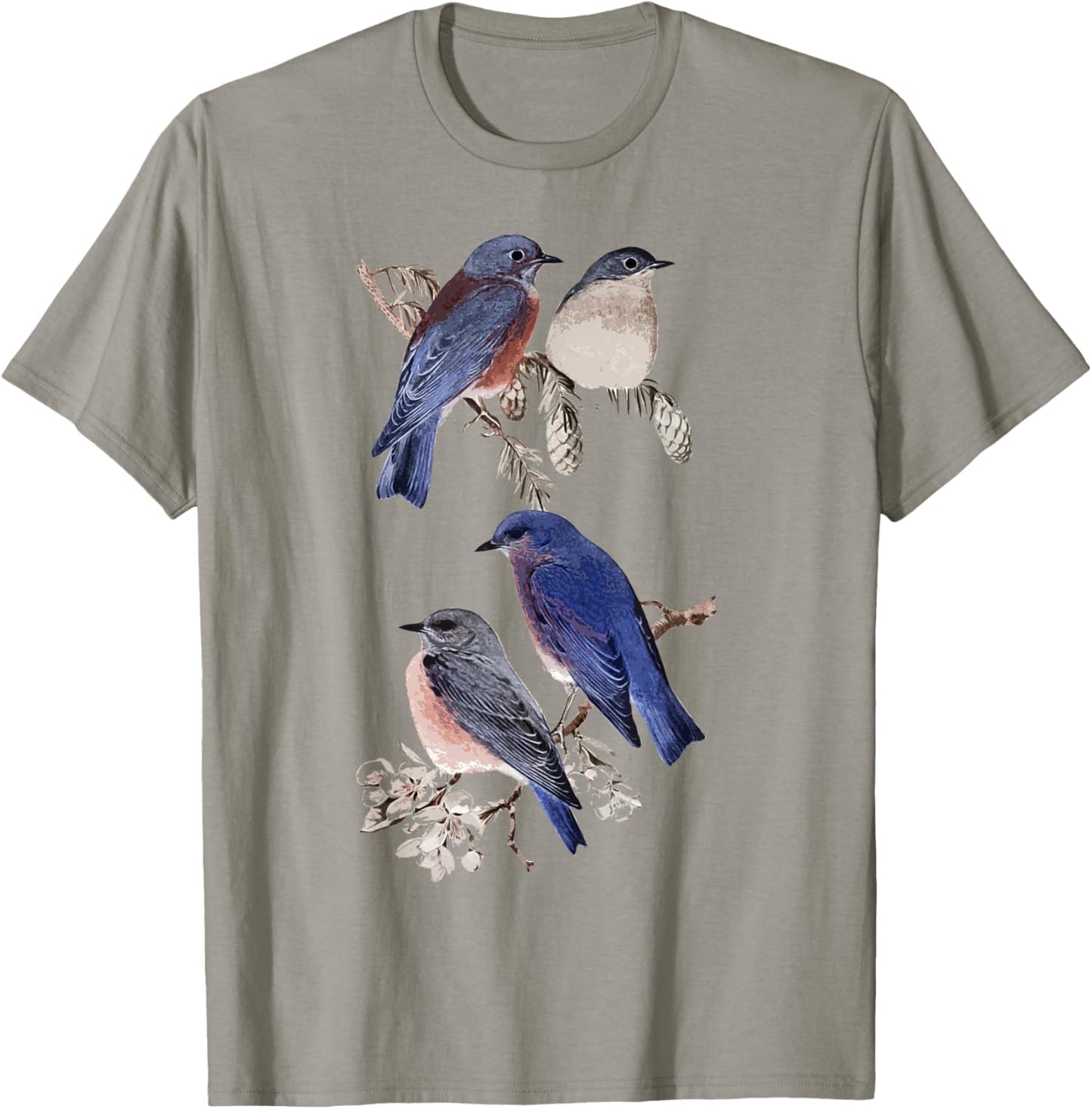 Patience Bluebird of Happiness Blue Bird Eastern Bluebird T-Shirt - T-Shirt | Sand