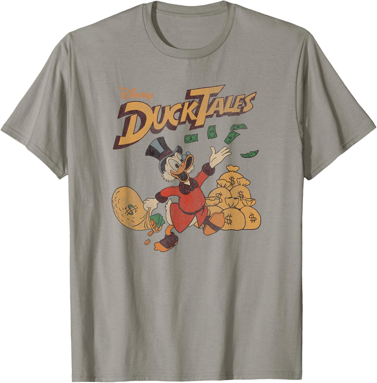Disney Duck Tales Scrooge McDuck Money Bags T-Shirt - T-Shirt | Sand