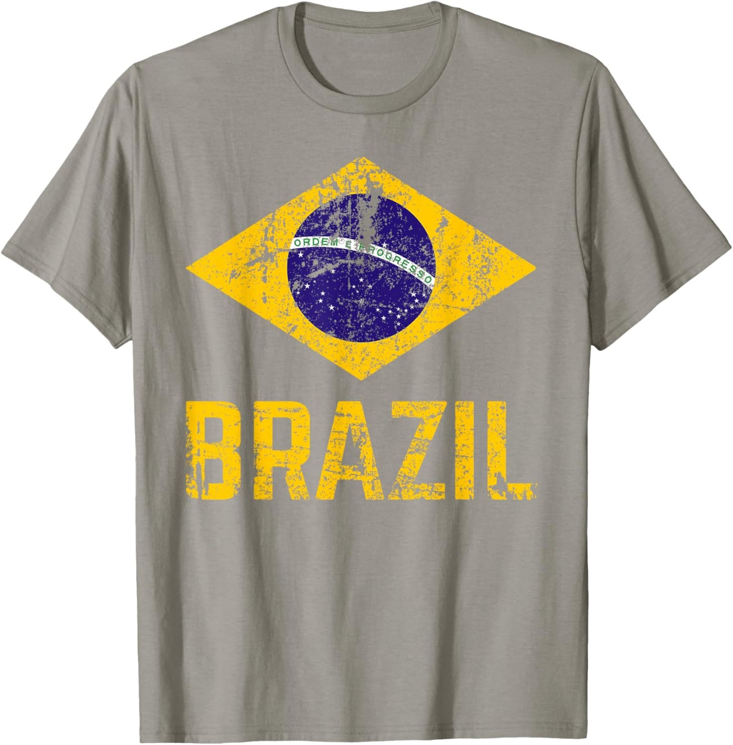 BRAZIL BRASIL Flag Vintage Distressed BRAZIL T-Shirt - T-Shirt | Sand
