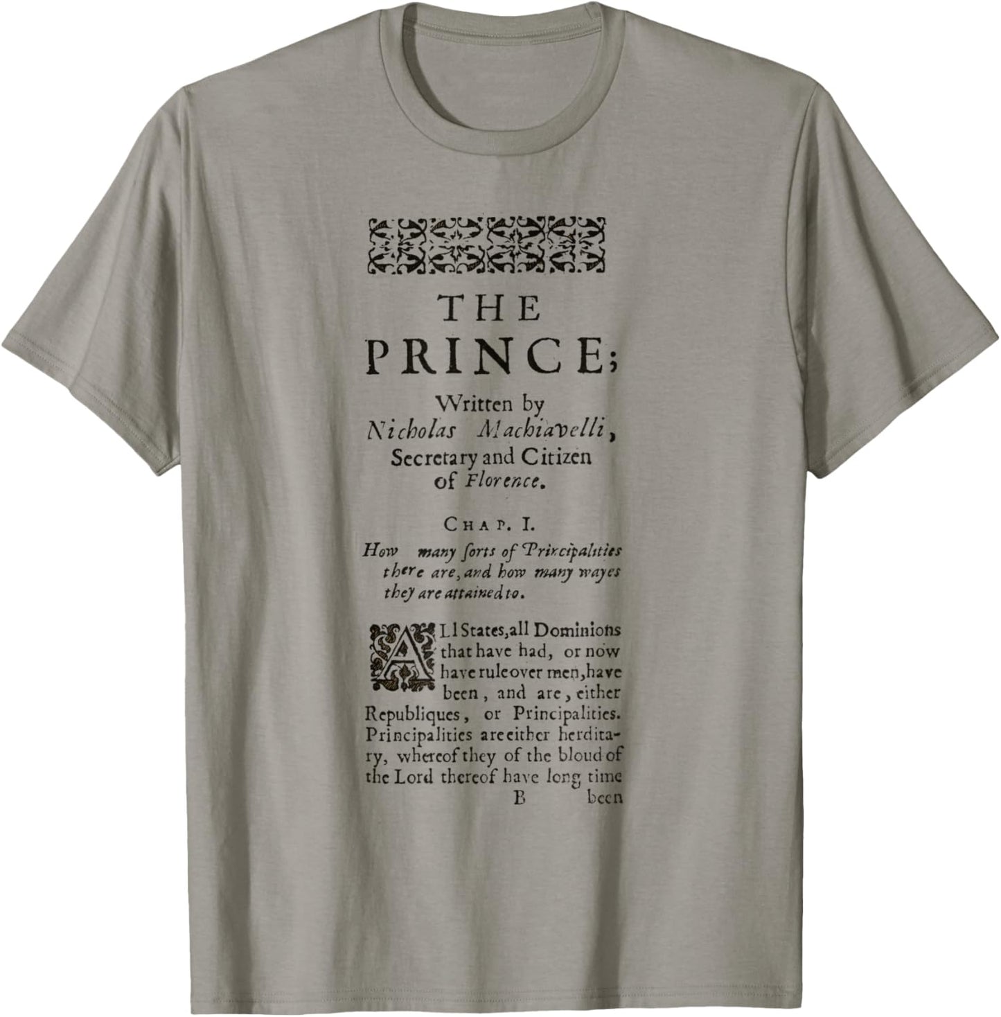 The Prince Niccolo Machiavelli First Page T-Shirt - T-Shirt | Sand