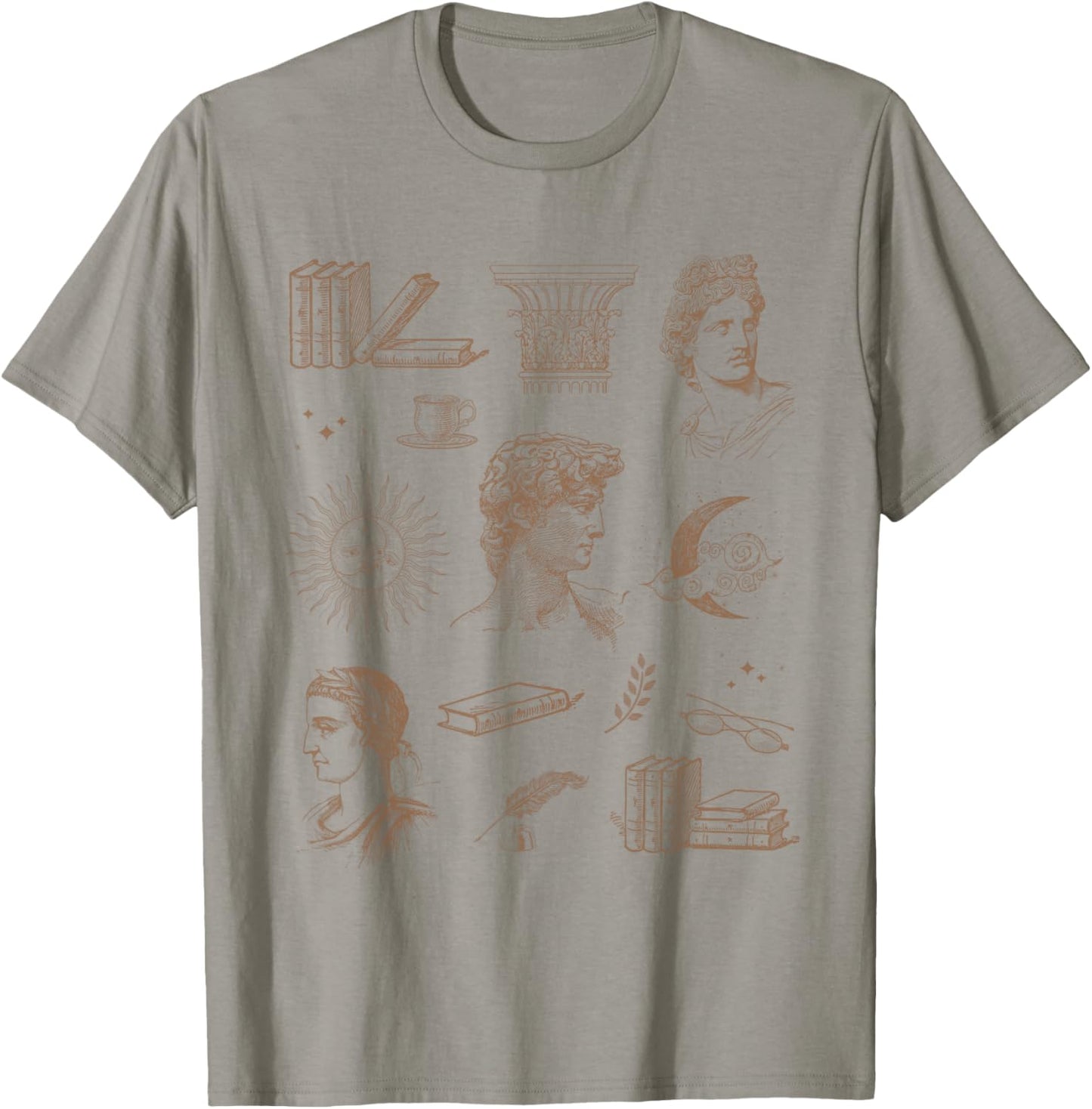Dark Academia Clothing Aesthetic Book Lover Bookaholic T-Shirt - T-Shirt | Sand