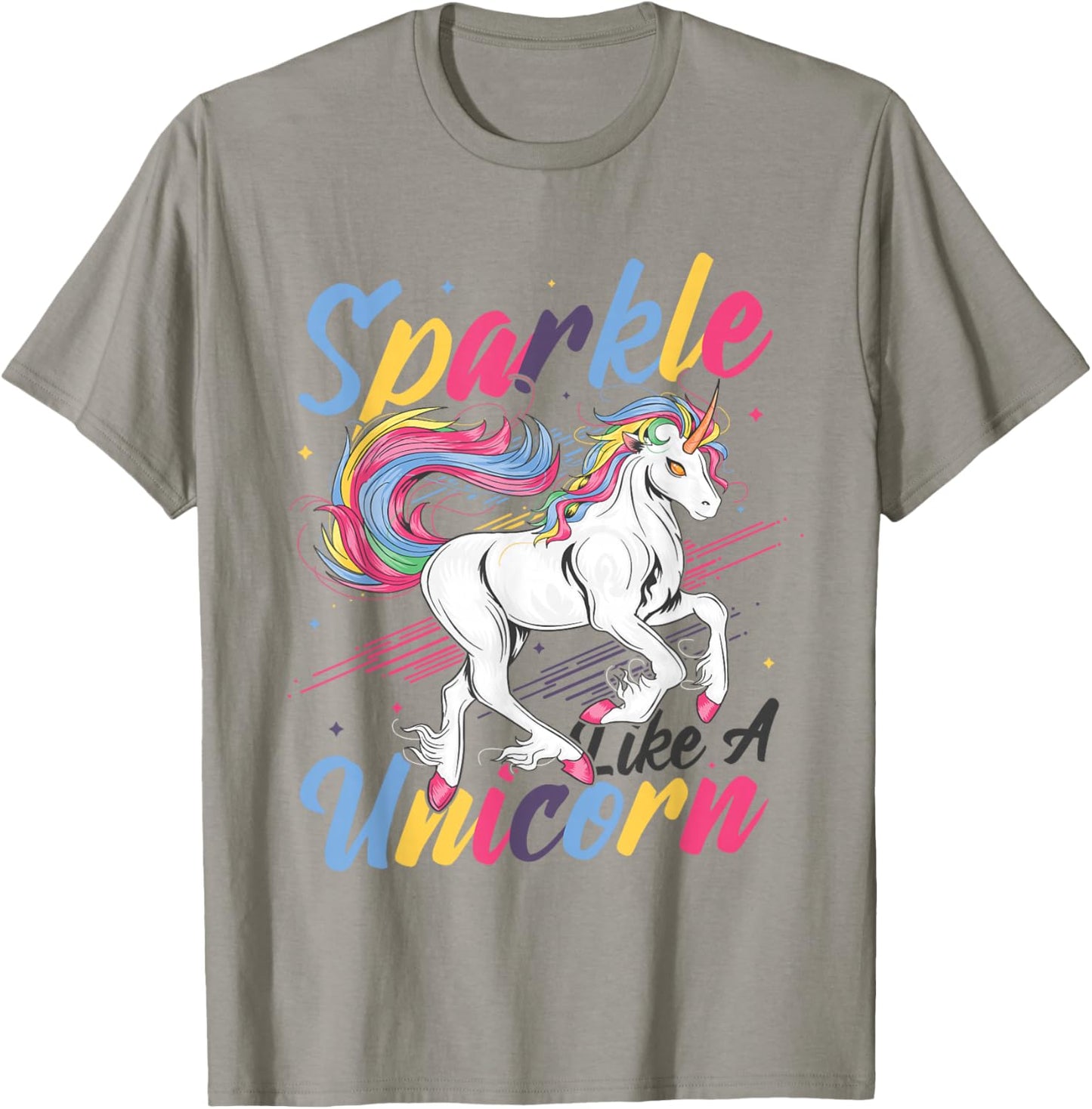 Sparkle Like A Unicorn Rainbow Unicorn T-Shirt - T-Shirt | Sand
