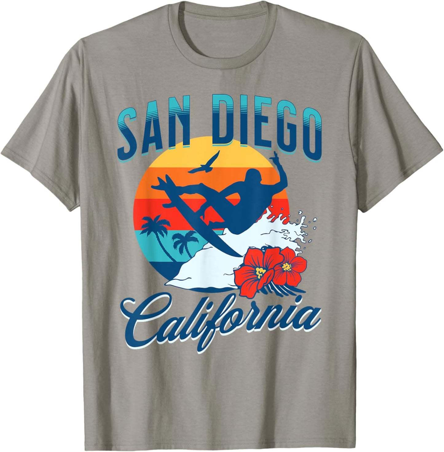 San Diego California Beach Surf Summer Vacation Vintage T-Shirt - T-Shirt | Sand