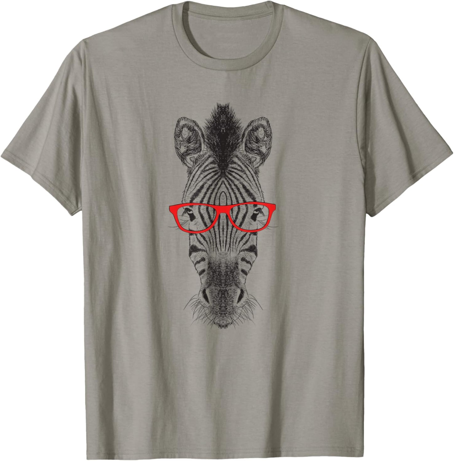 & Funny Wildlife Red Glasses Zebra Lover T-Shirt - T-Shirt | Sand