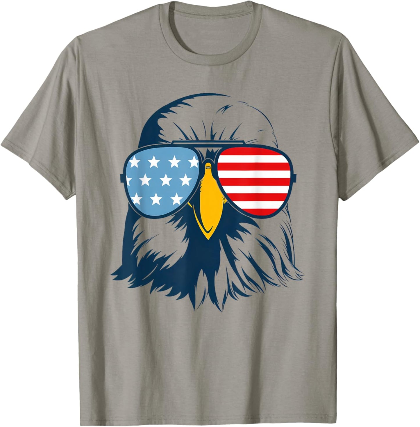 Patriotic Eagle with Sunglasses Shirt USA Patriotic Family Women Kids Men T-Shirt - T-Shirt | Sand
