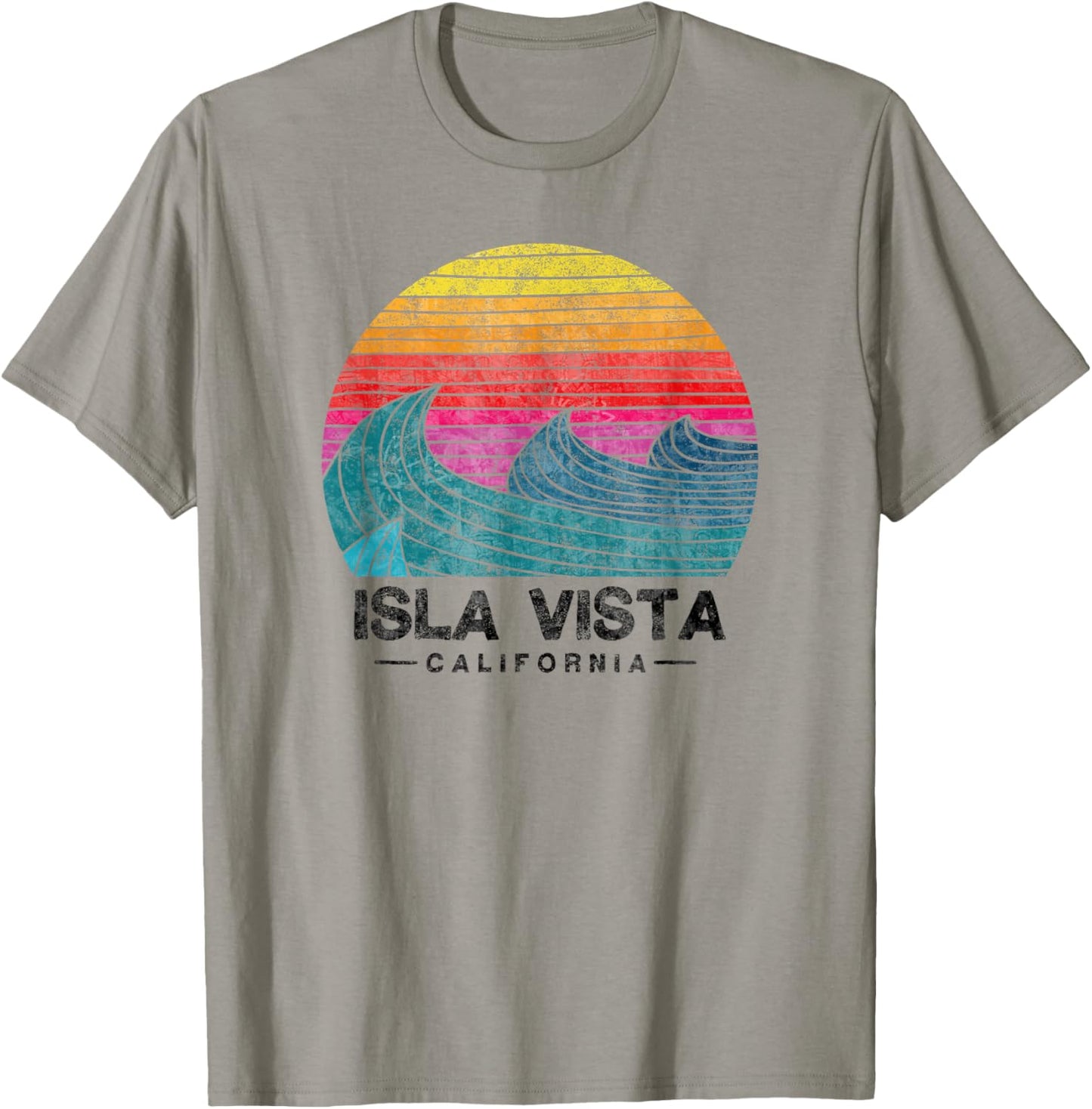 Isla Vista Surfing Waves Beach Retro California Sunset Surf T-Shirt - T-Shirt | Sand