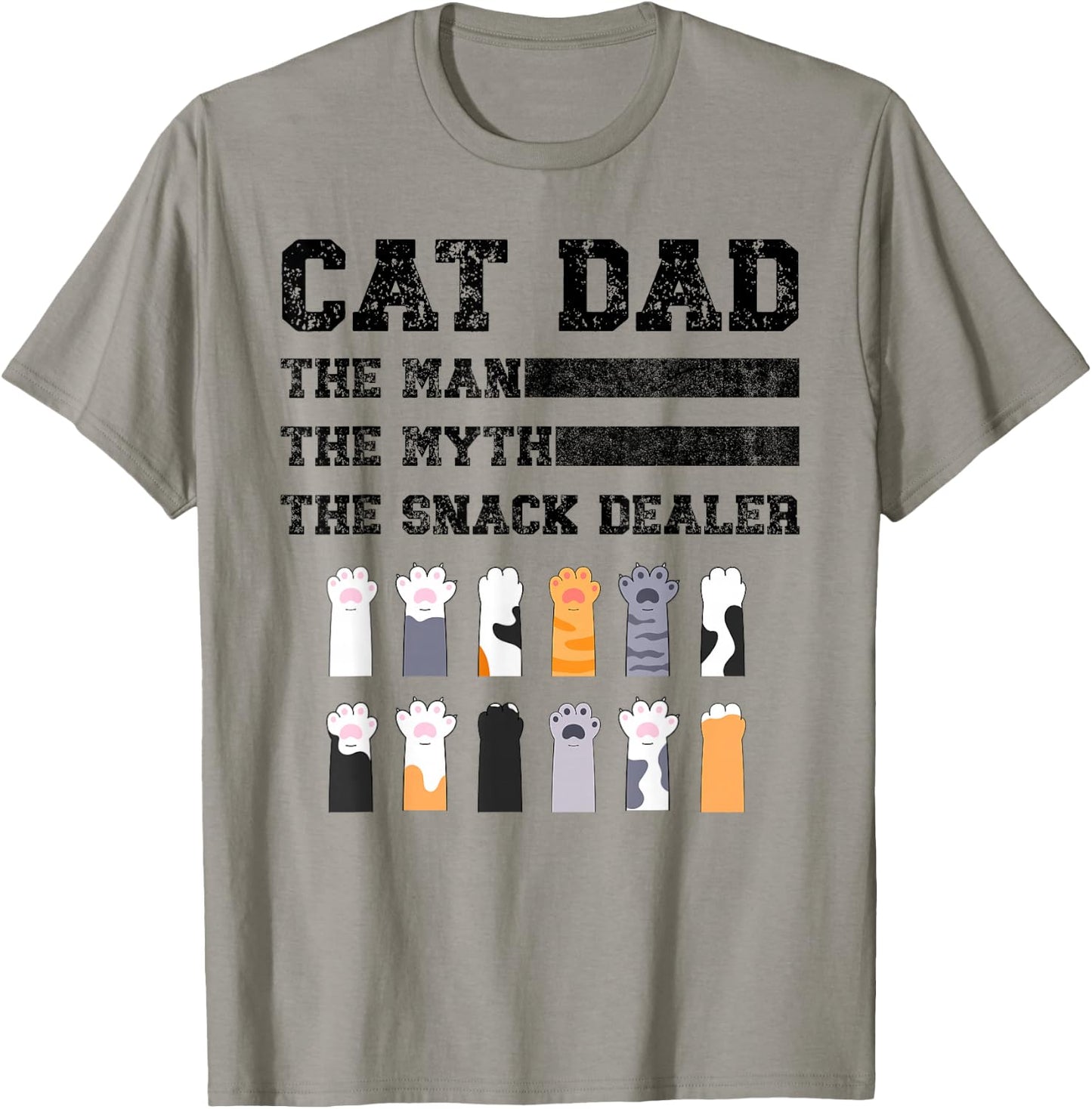 Vintage Cat Dad The Man The Myth Snack Dealer Father Day T-Shirt - T-Shirt | Sand