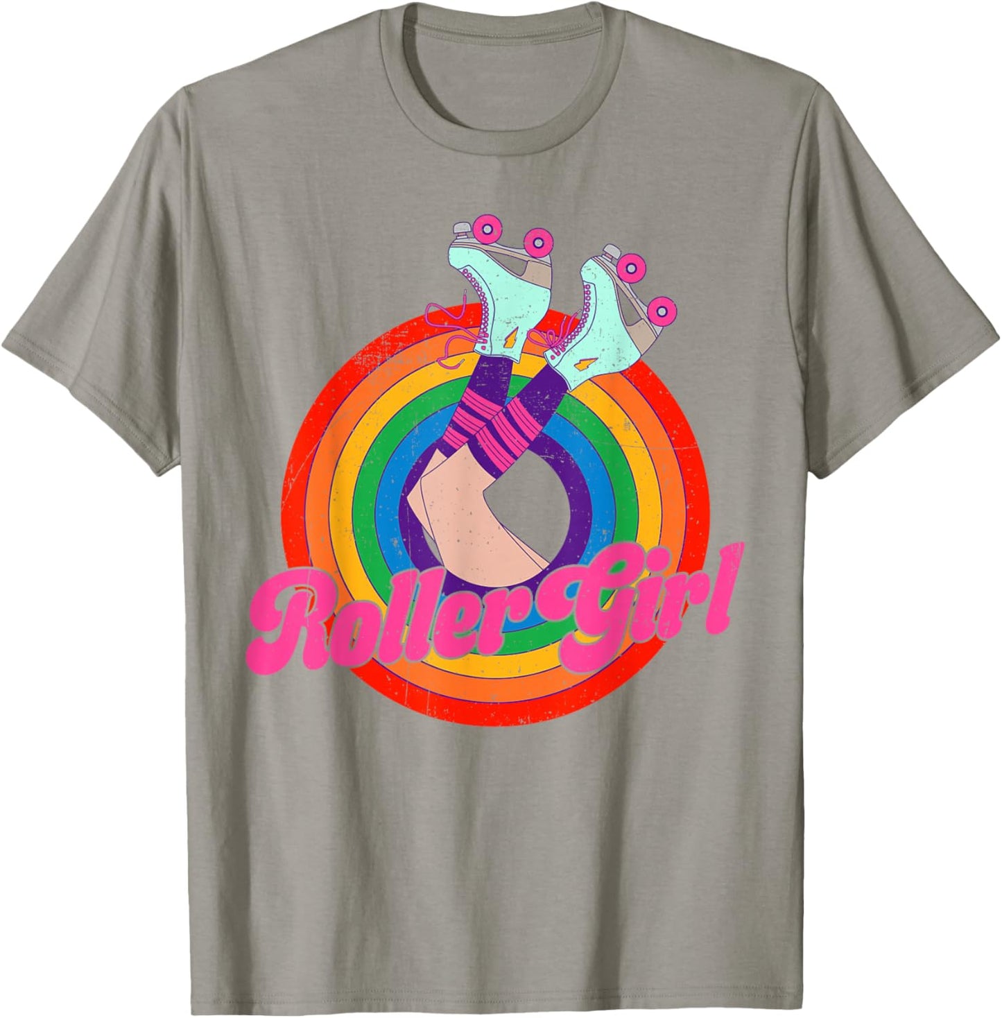 Roller Girl Skating Retro Vintage 70s 80s Skates T-Shirt - T-Shirt | Sand
