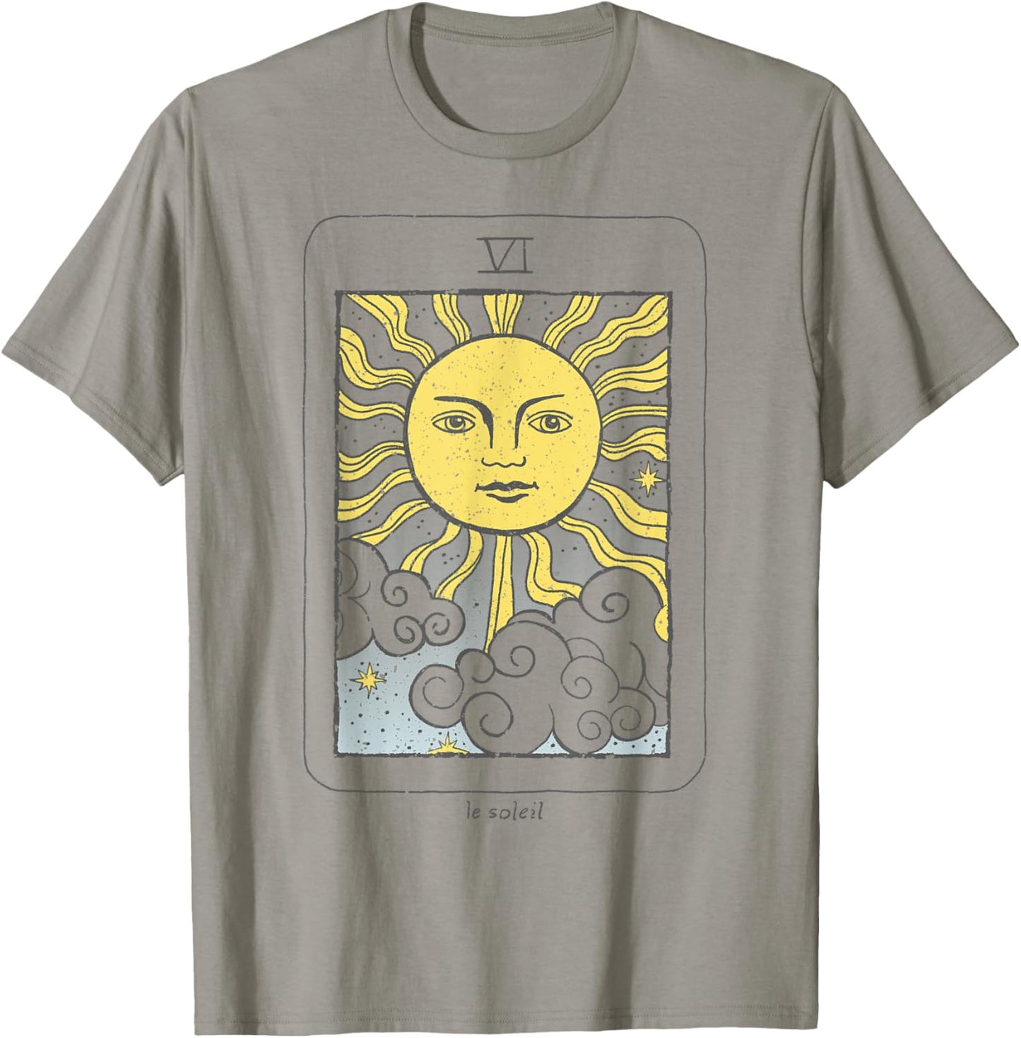 Trendy Le Soleil Sun Clouds Tarot Card T-Shirt - T-Shirt | Sand