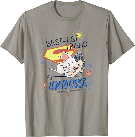 DC League Of Super-Pets Superman And Krypto Best-Est Friend T-Shirt - T-Shirt | Sand