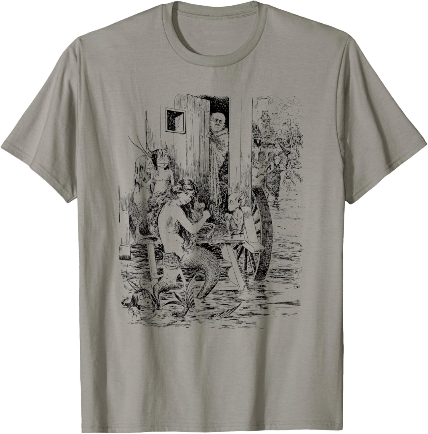 Mermaids Shirt Vintage Mermaid Art T-Shirt - T-Shirt | Sand