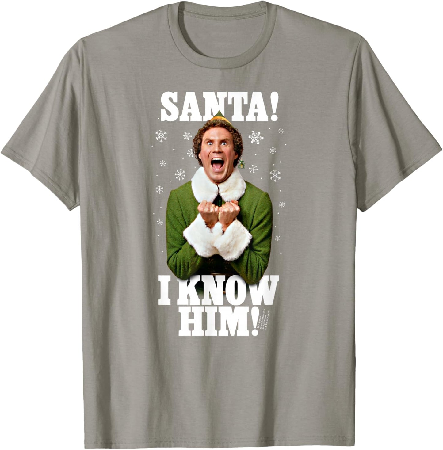Elf Santa! I Know Him! Buddy Funny Christmas T-Shirt - T-Shirt | Sand