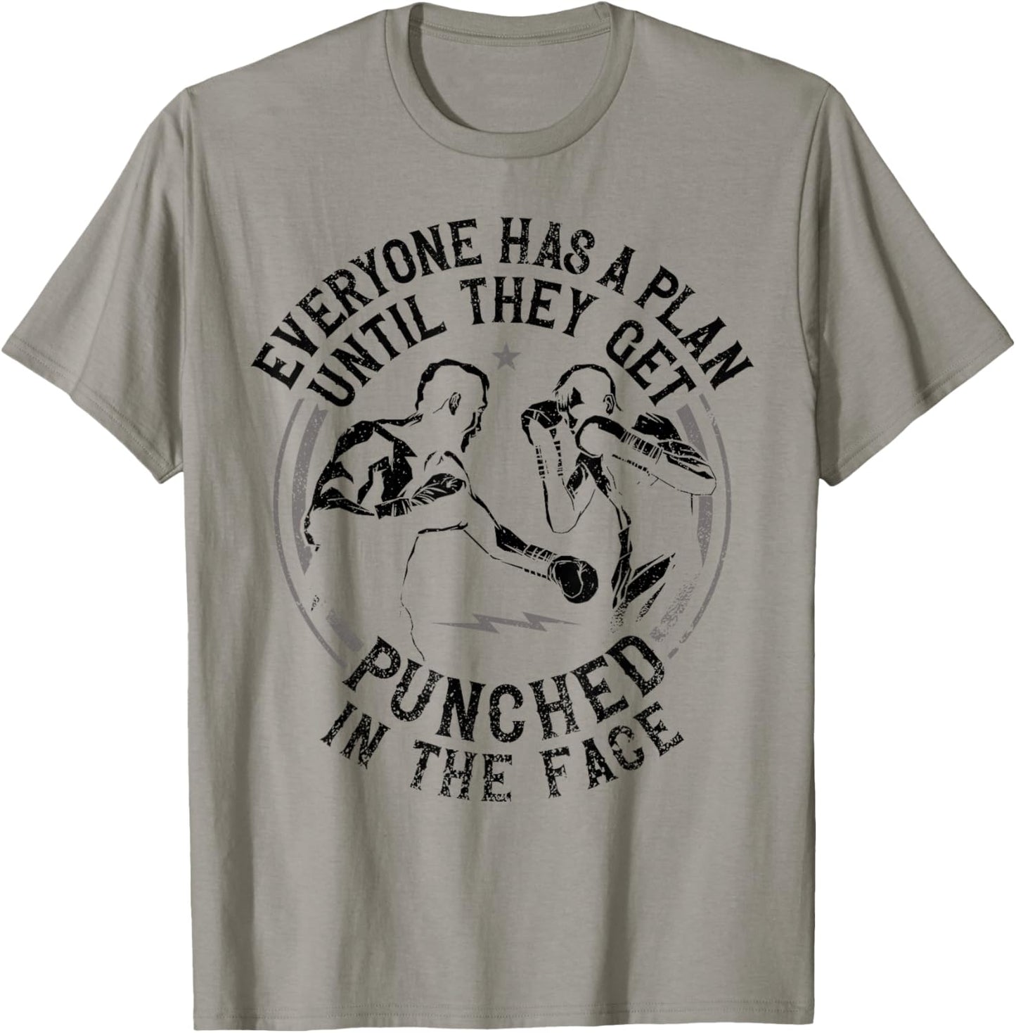 Boxing Vintage Everyone Has A Plan Until They Get Punched In T-Shirt - T-Shirt | Sand