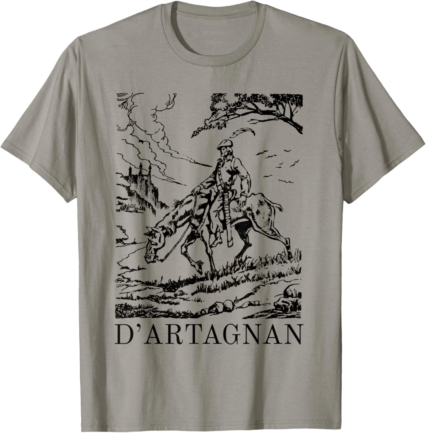 The Three Musketeers D'artagnan Illustration Alexandre Dumas T-Shirt - T-Shirt | Sand