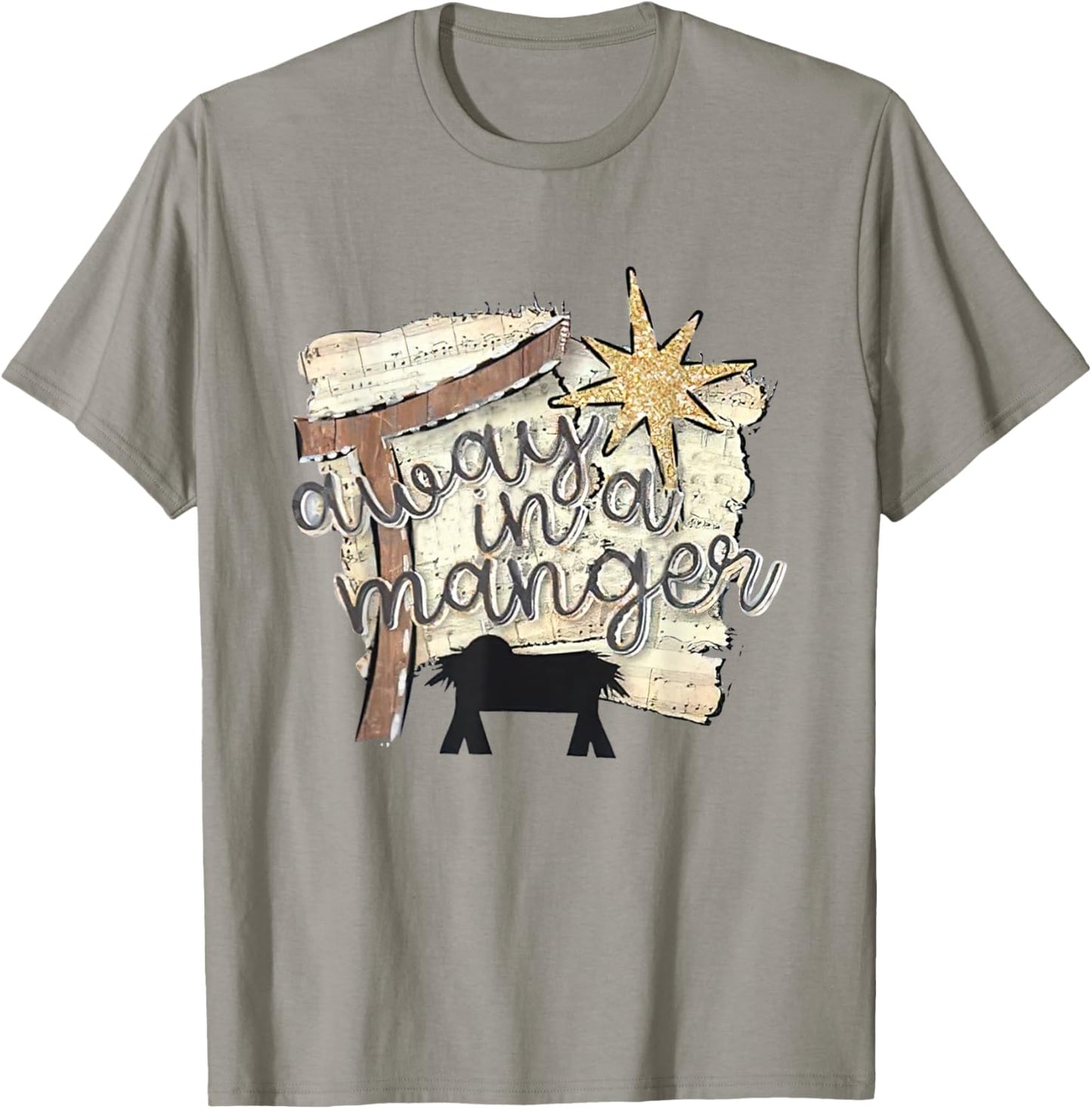 Christmas, Away In A Manger Nativity Kids T-Shirt - T-Shirt | Sand