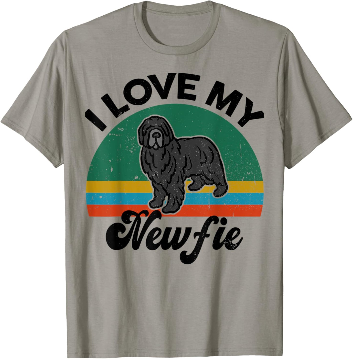 Funny Newfoundland Dog I Love My Newfie Dog Mom Dad Lover T-Shirt - T-Shirt | Sand