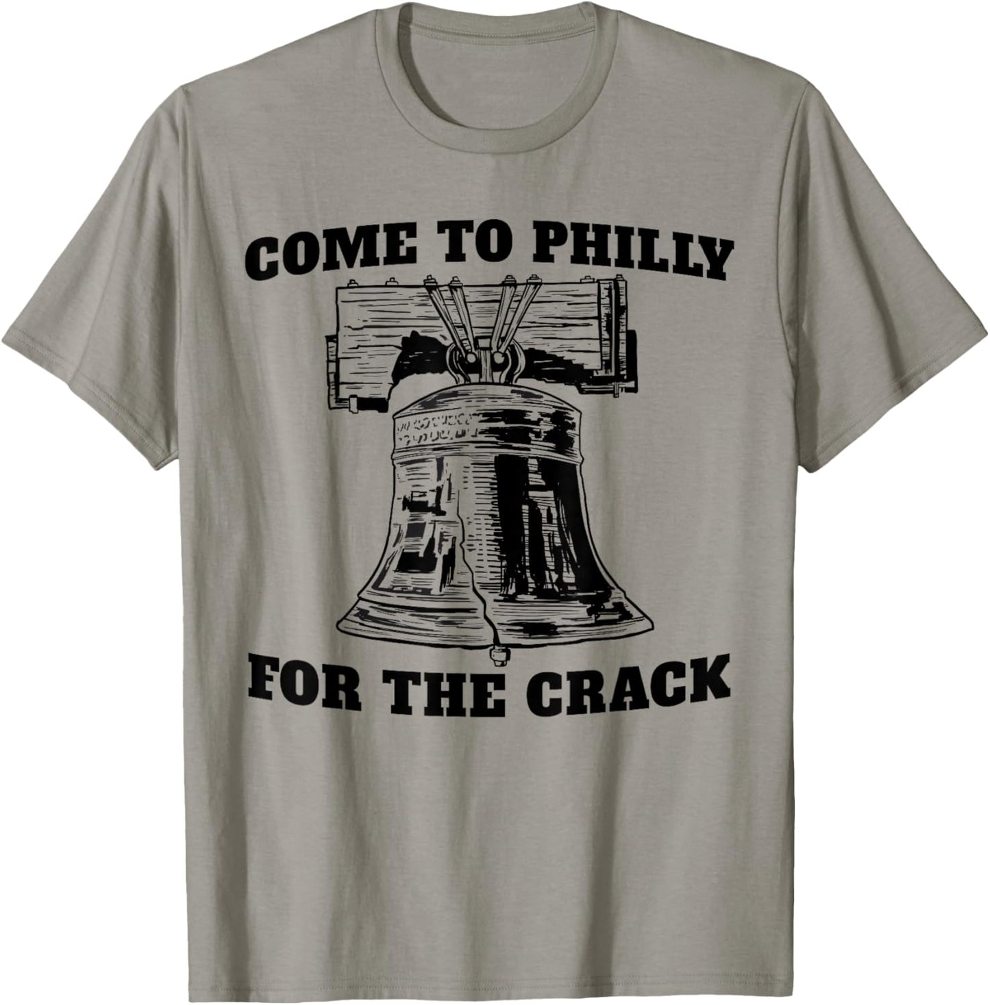 Miftees Philadelphia Come to Philly for the Crack Liberty Bell - Men's Blue Small Classic Fit Short Sleeve Cotton Polyester T-Shirt - T-Shirt | Sand