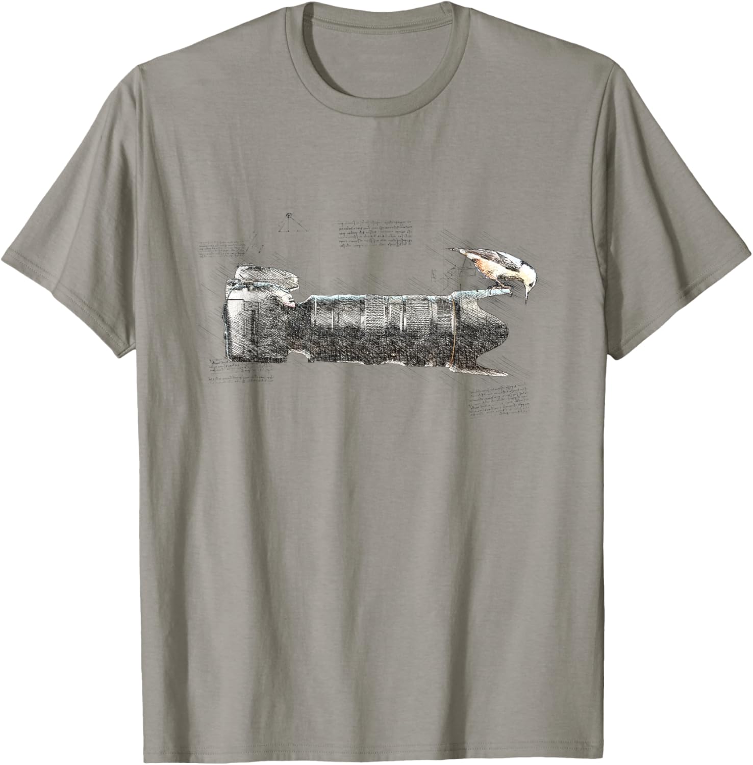 Bird on Long Lens Camera Photography Bird Photographer T-Shirt - T-Shirt | Sand