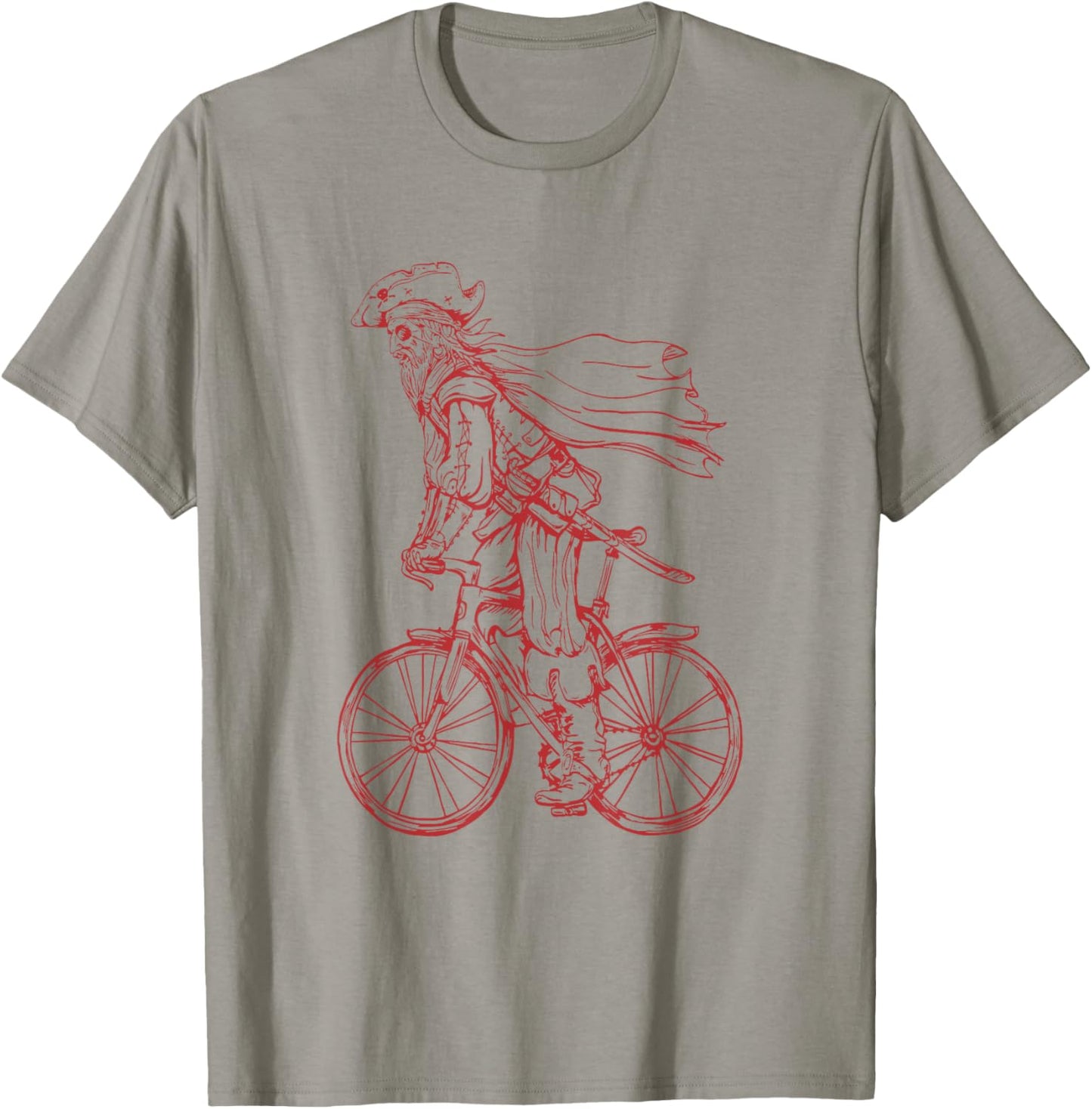 Pirate Cycling Bicycle Funny Cyclist Biker Riding Bike T-Shirt - T-Shirt | Sand