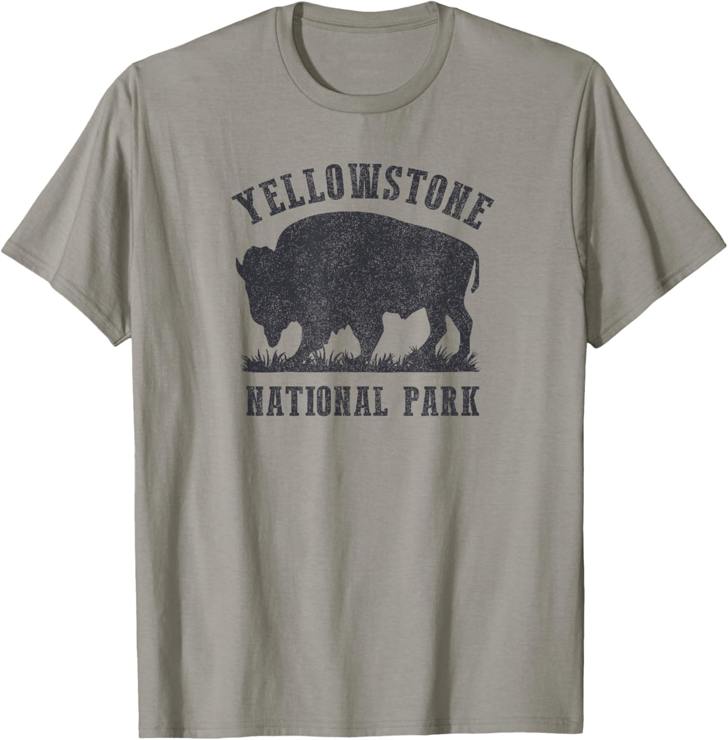 Vintage Yellowstone Buffalo National Park Bison Souvenir T-Shirt - T-Shirt | Sand