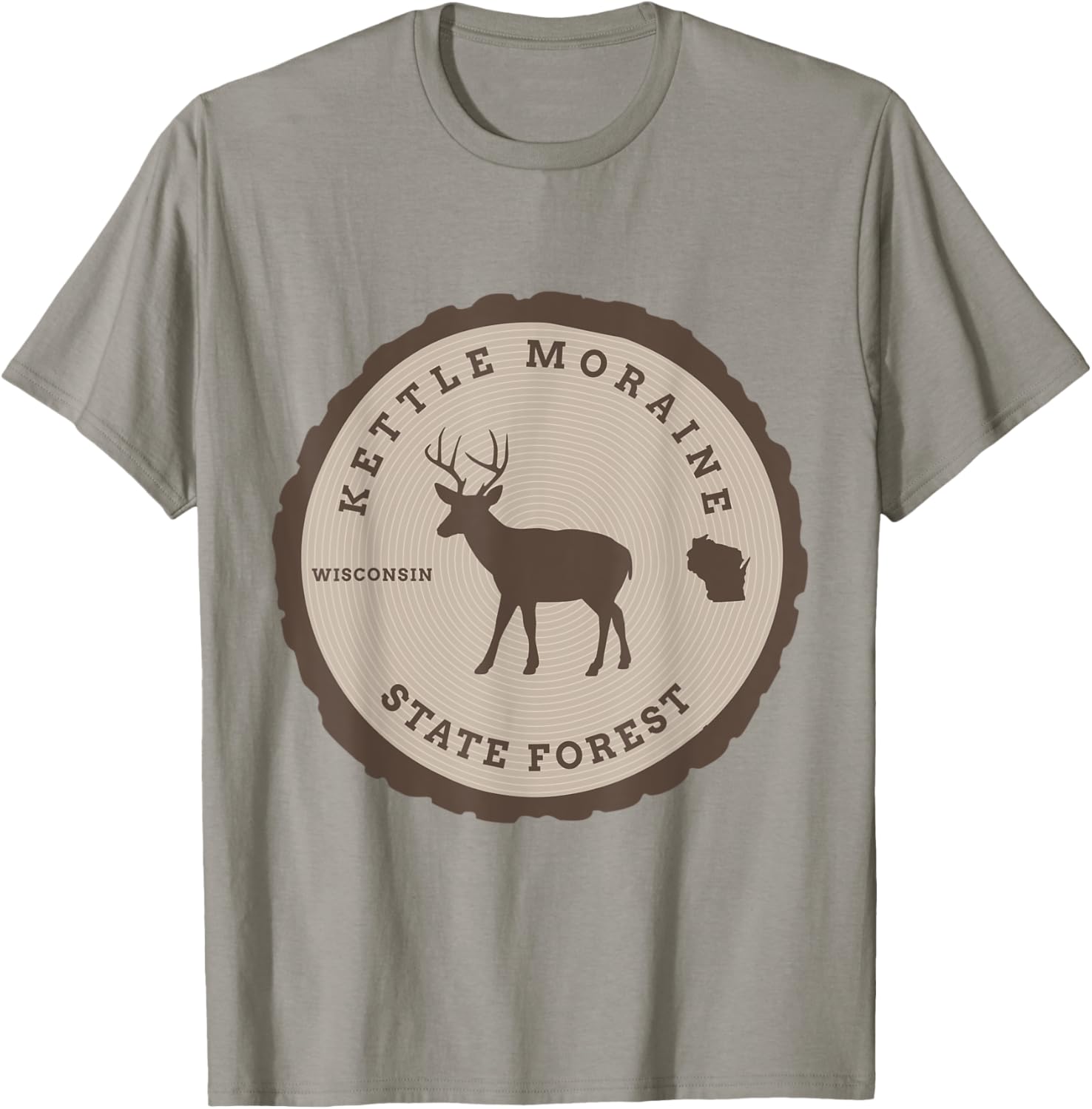 Kettle Moraine State Forest Wisconsin WI Outdoors Deer T-Shirt - T-Shirt | Sand