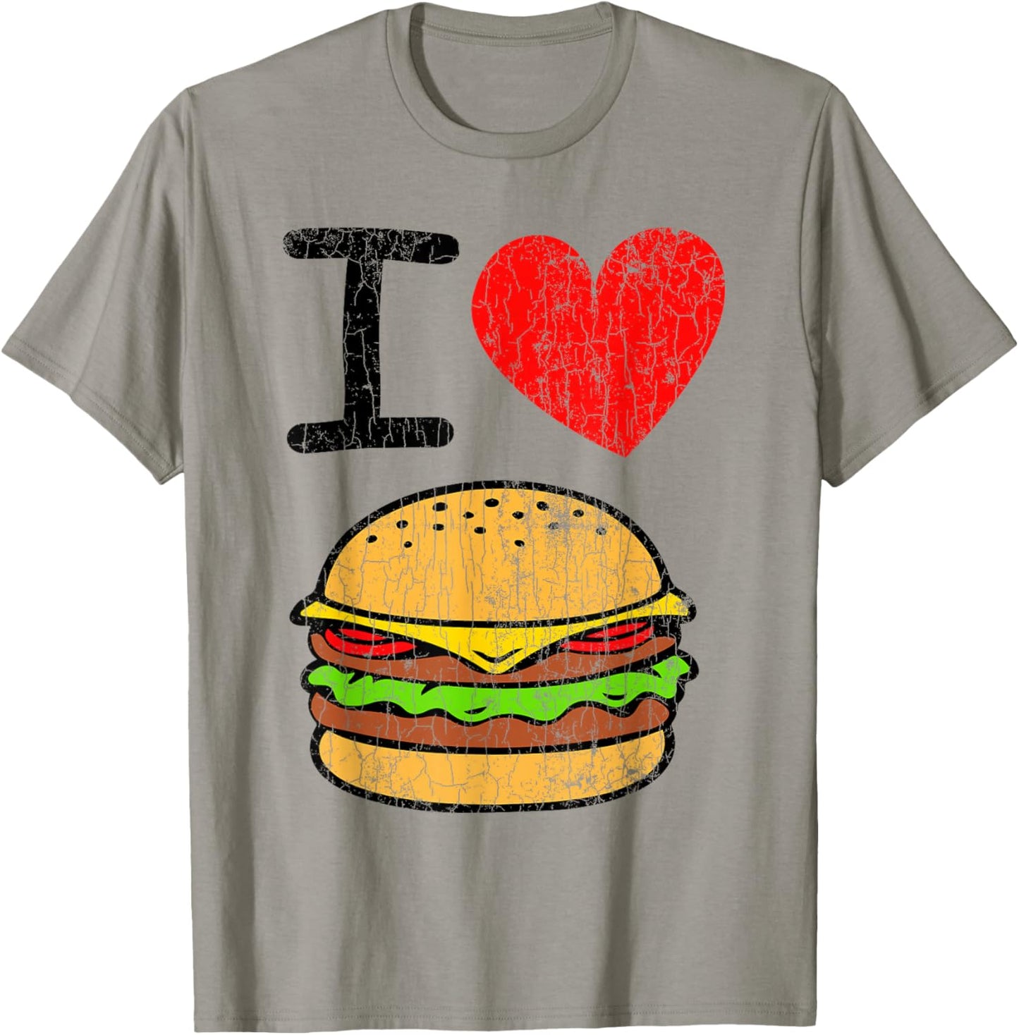 I Love Burgers Funny Hamburger Cheeseburger Graphic T-Shirt - T-Shirt | Sand