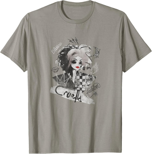Disney Cruella Artsy Collage Small T-Shirt - T-Shirt | Sand