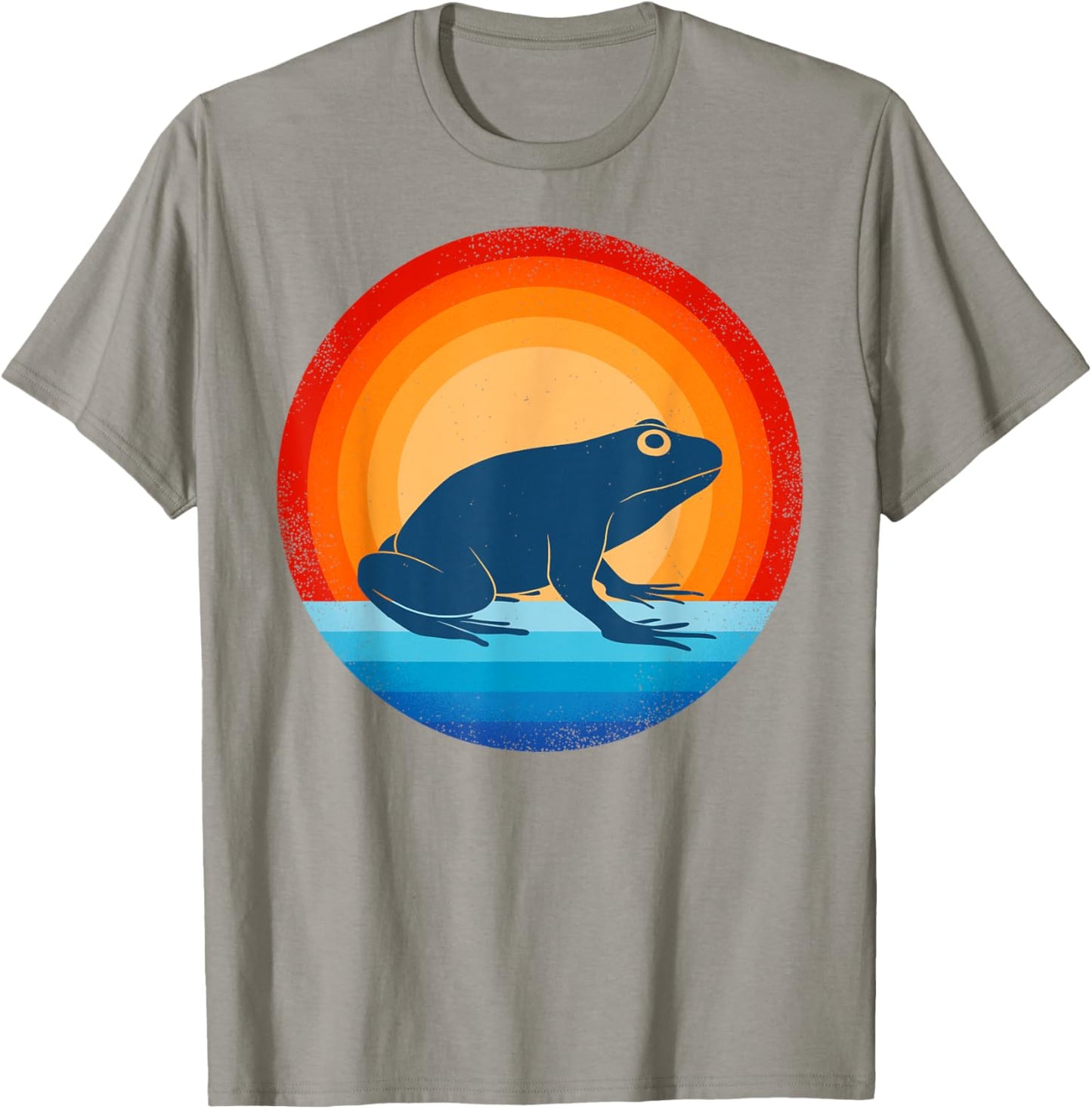 Frog Retro Vintage 60s 70s Sunset Amphibian Animal Men Women T-Shirt - T-Shirt | Sand