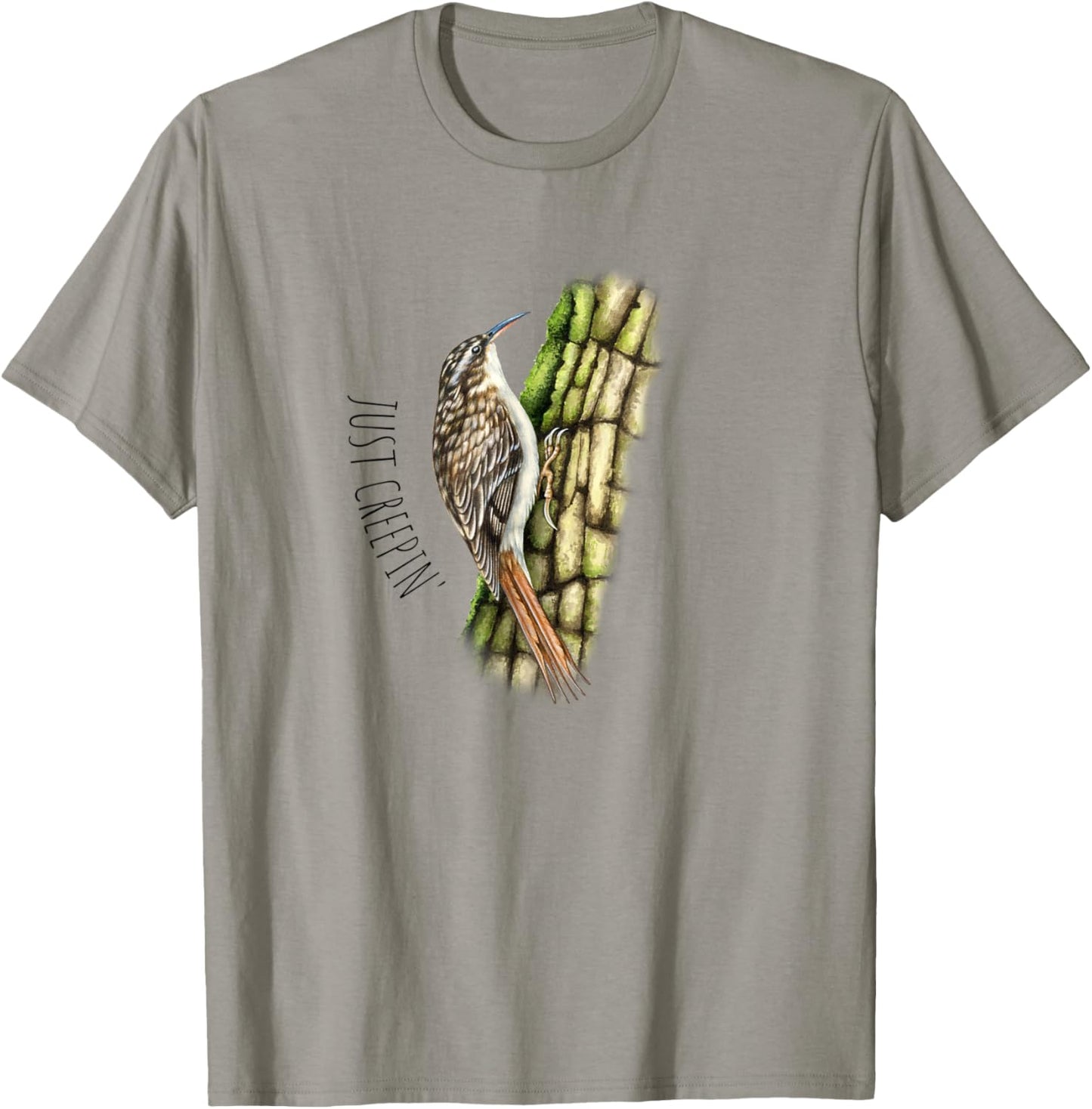 Brown Creeper, bird design for birders T-Shirt - T-Shirt | Sand