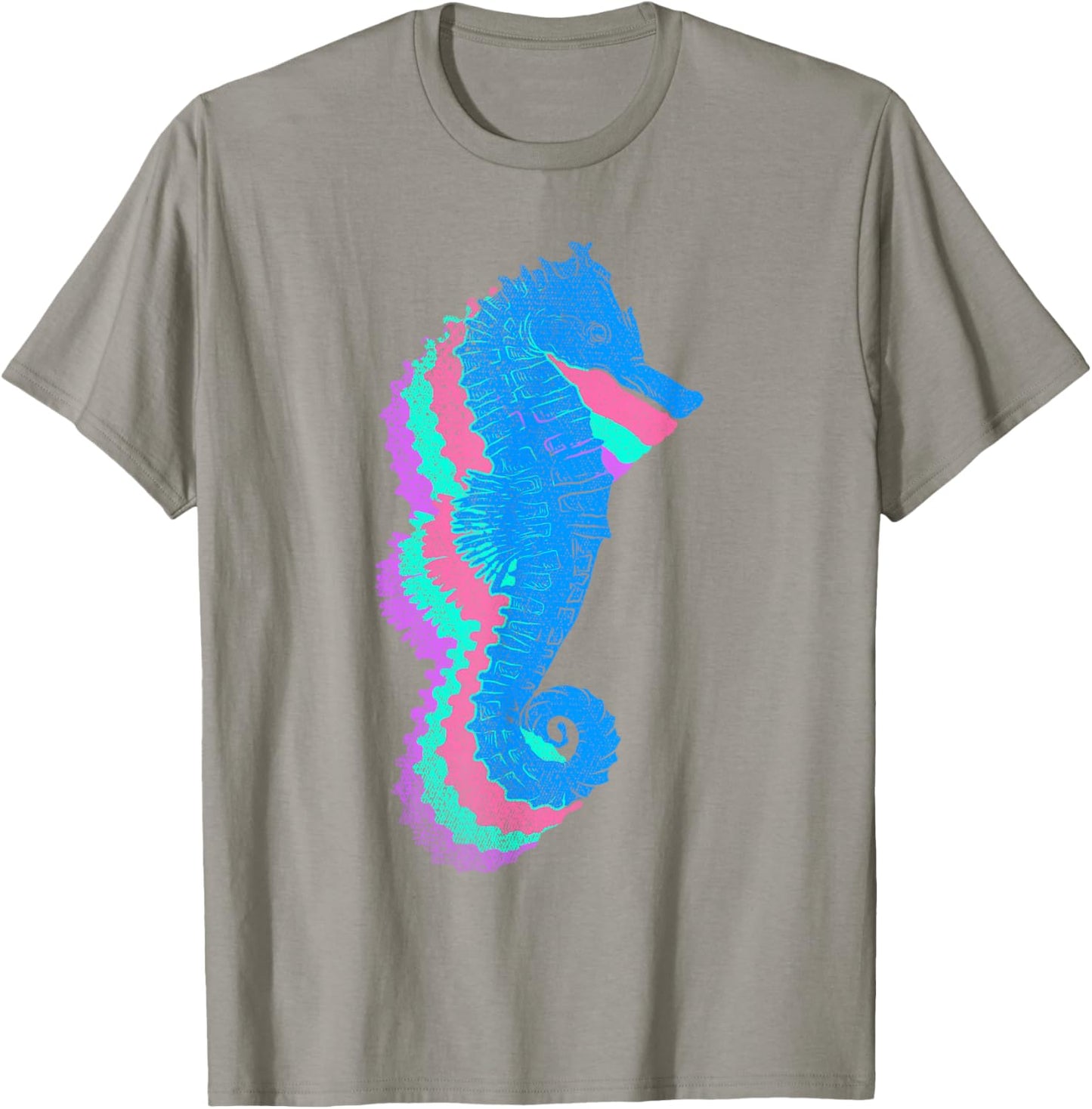 Underwater Sea Fish Ocean Animal Biology Colorful Seahorse T-Shirt - T-Shirt | Sand
