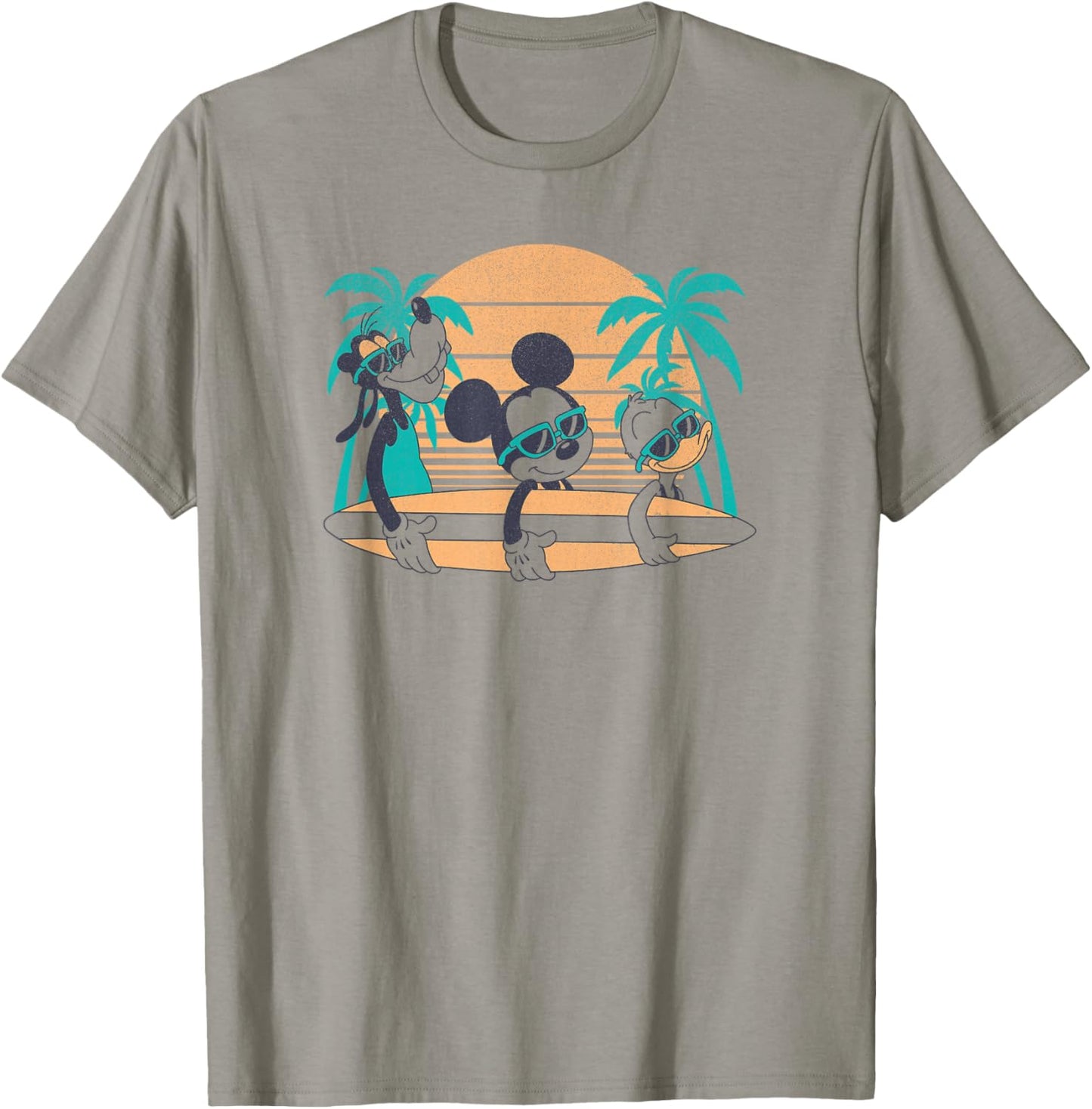Disney Mickey and Friends Retro Surf Group Small T-Shirt - T-Shirt | Sand