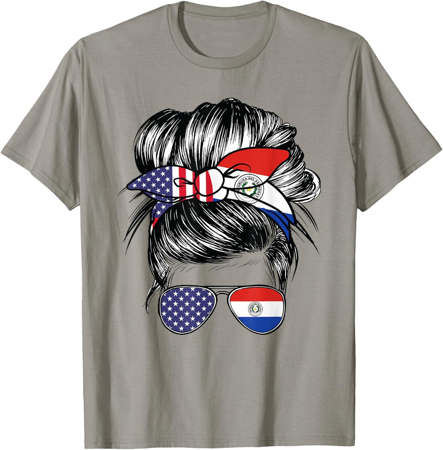 Paraguay Flag American Women Girl USA Heritage Paraguayan T-Shirt - T-Shirt | Sand