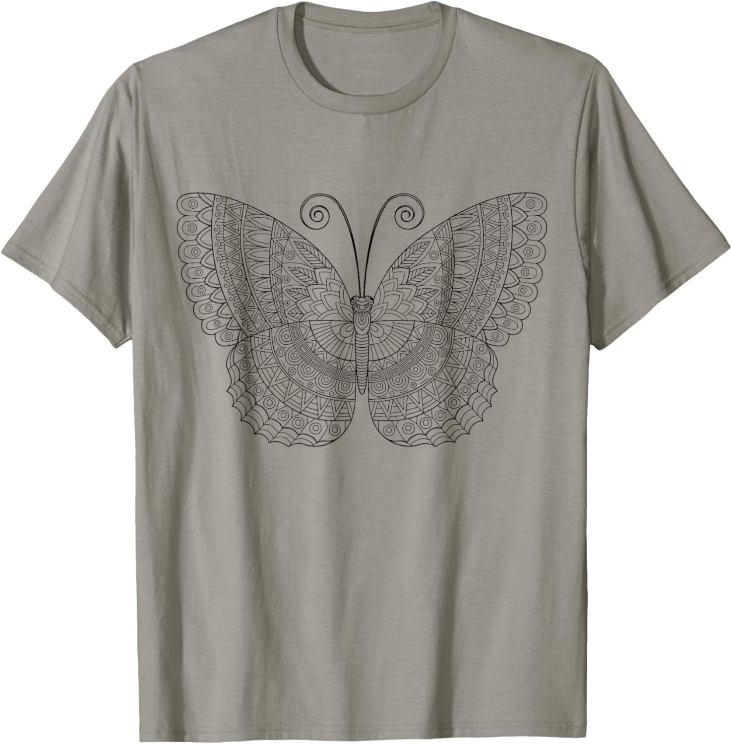 Butterfly mandala for children to paint and color in T-Shirt - T-Shirt | Sand