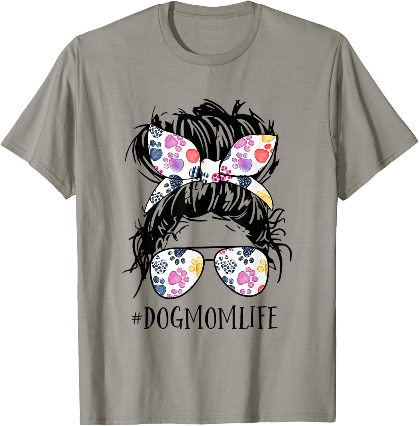 Hair Bun Dog Mom Life Messy Bun Hair Mother's Day Women T-Shirt - T-Shirt | Sand