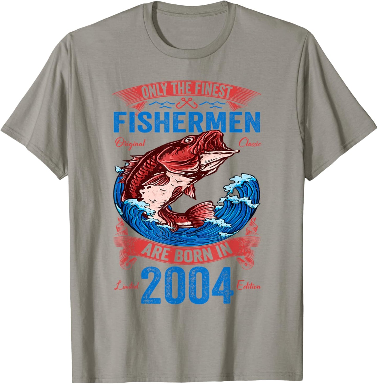 Only The Finest Fishermen Are Born In 2004 Fishing Birthday T-Shirt - T-Shirt | Sand