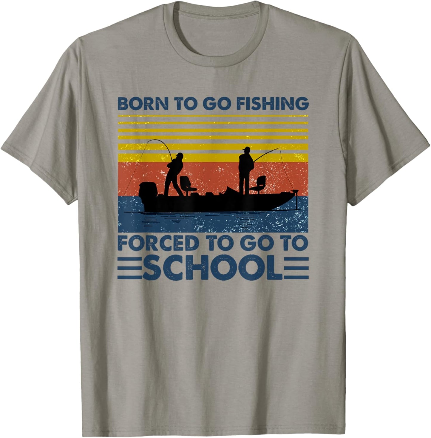 Kids Fishing Shirt Born to Go Fishing Forced to Go to School T-Shirt - T-Shirt | Sand