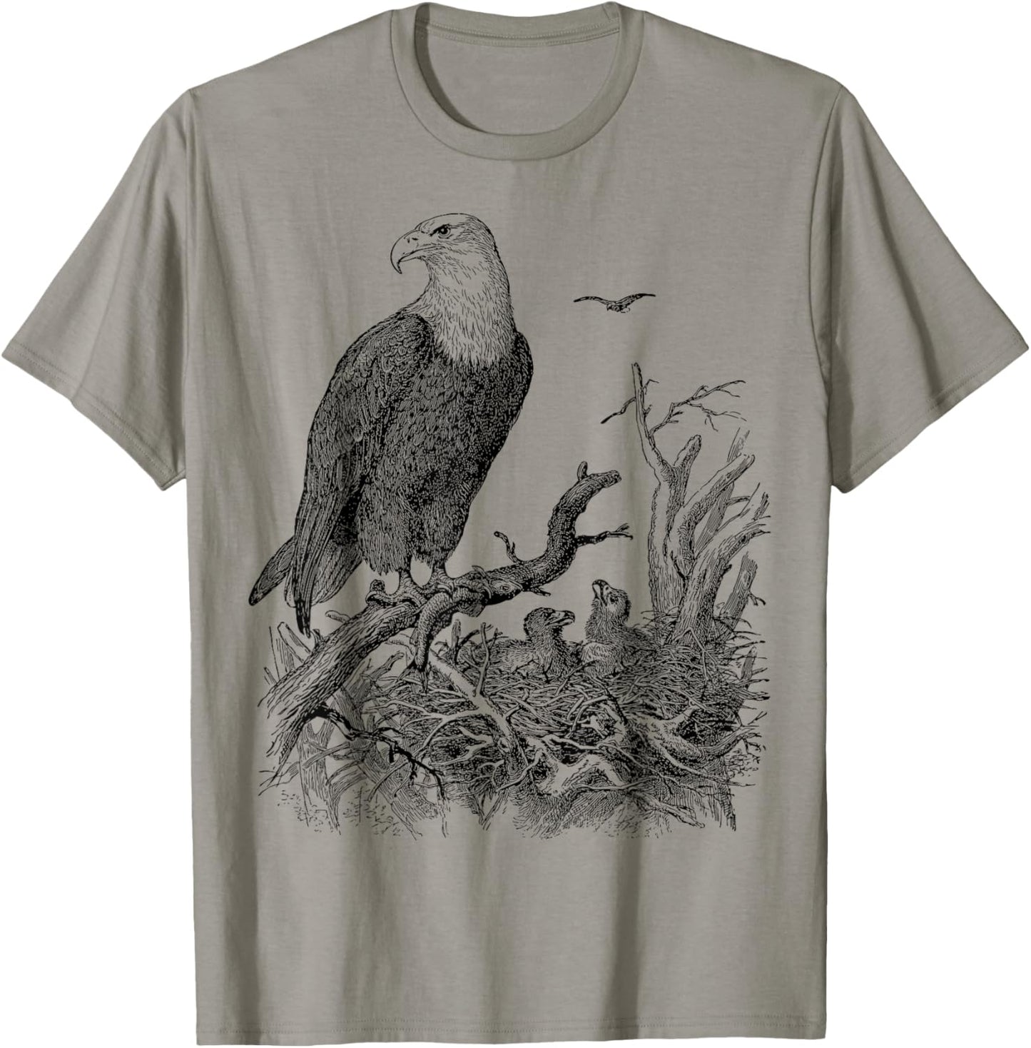 Bald Eagle Nest Baby Bird Watching Group T-Shirt - T-Shirt | Sand