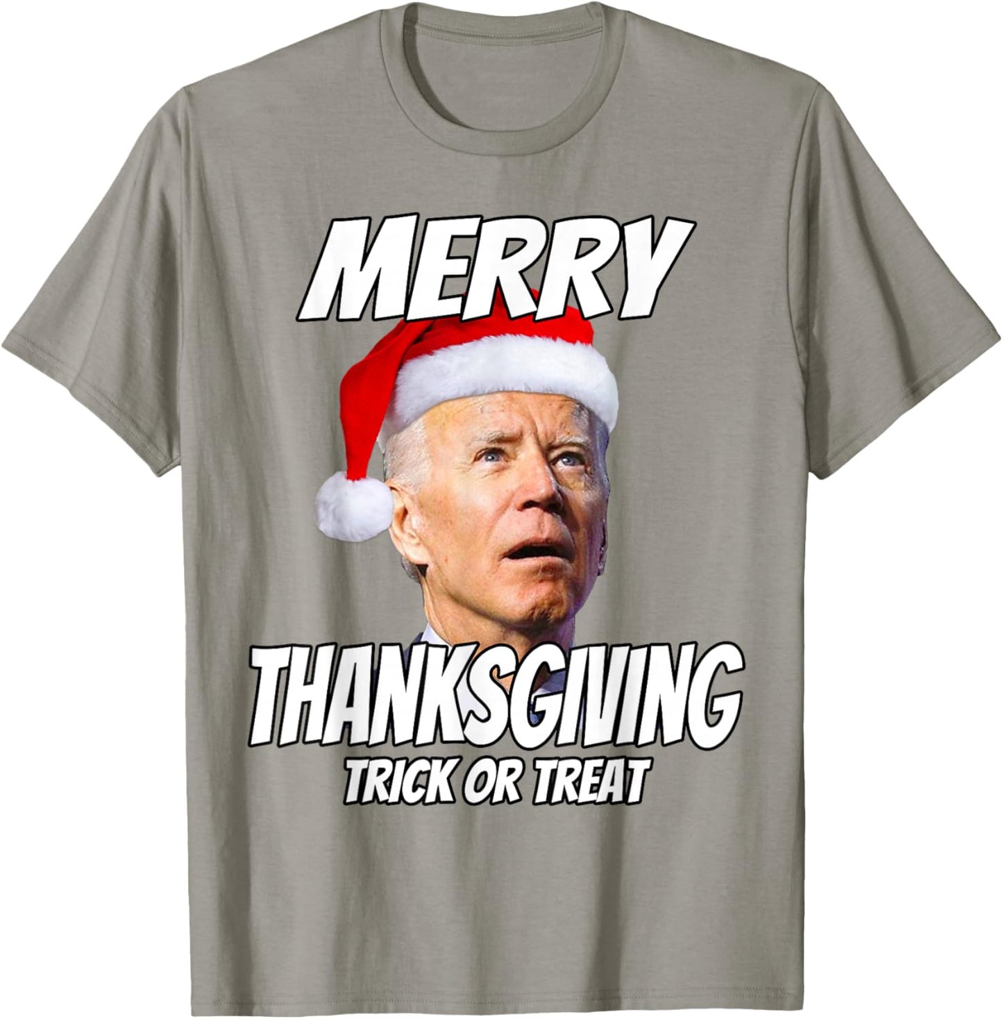 Funny Joe Biden Merry Thanksgiving Trick Or Treat T-Shirt - T-Shirt | Sand
