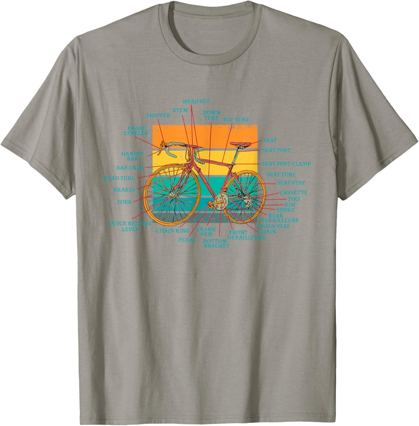 Bike Anatomy of a Bicycle Cycling Lover T-Shirt - T-Shirt | Sand