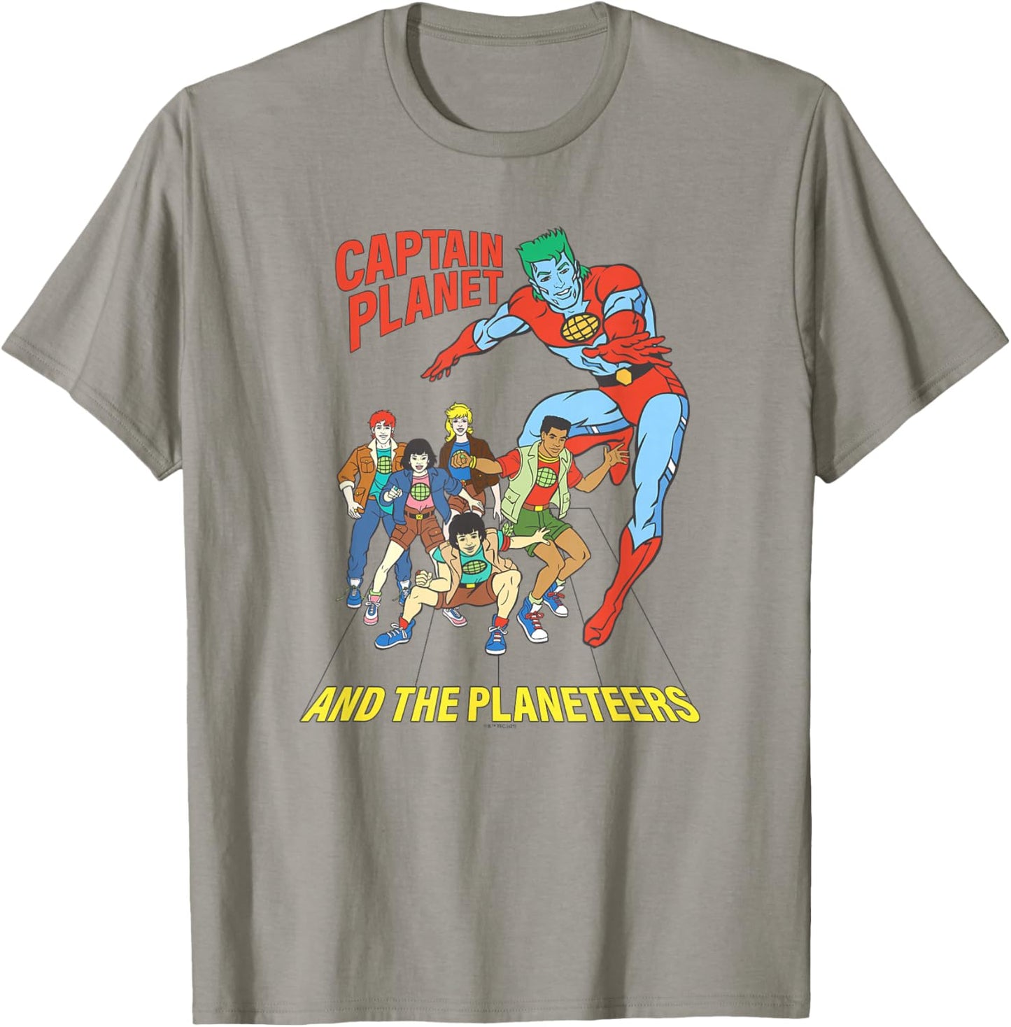 Captain Planet Planeteers United Retro Logo T-Shirt - T-Shirt | Sand