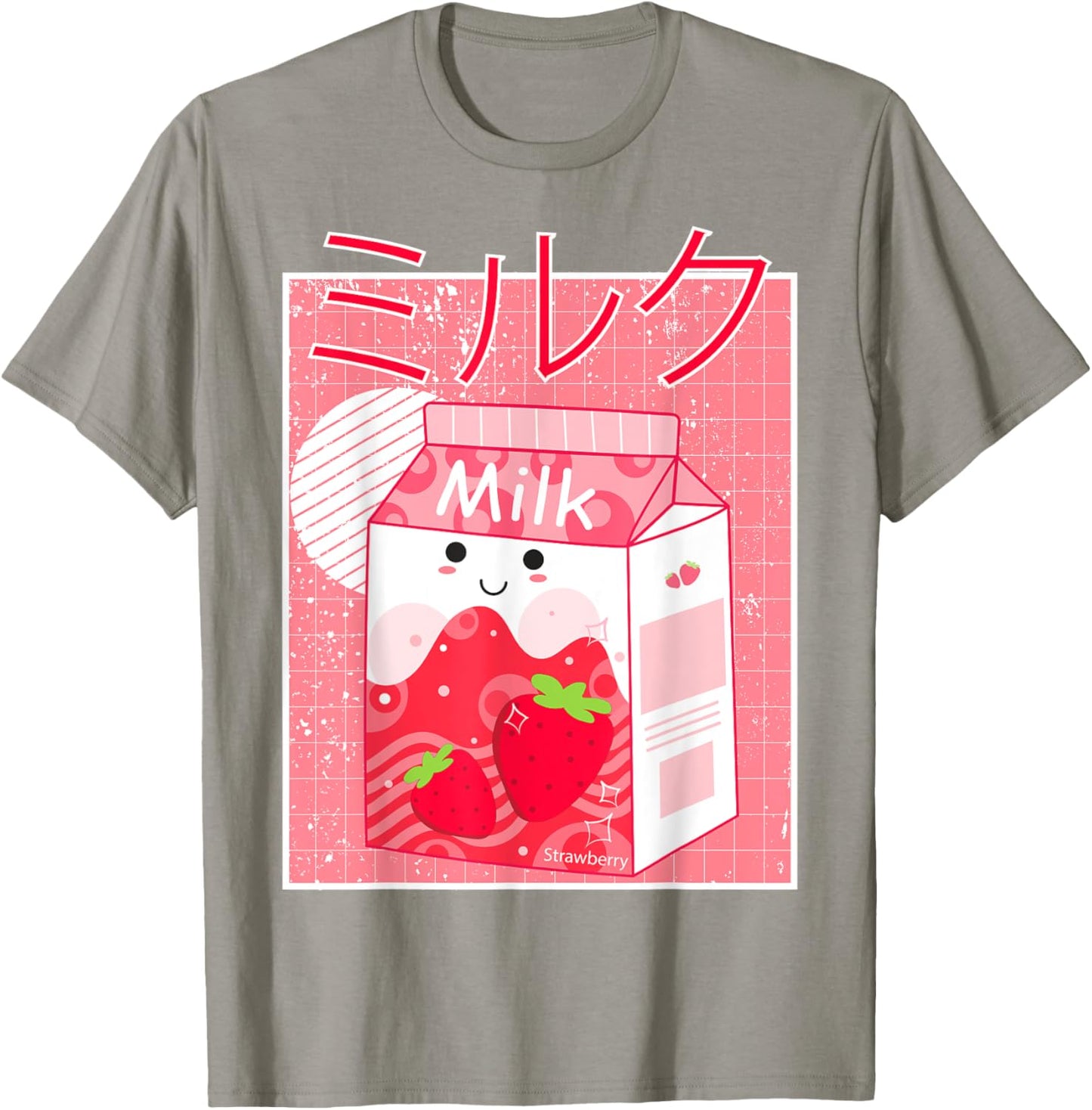 Pink Strawberry Milk Shake Kawaii pastel Goth Japanese 90's T-Shirt - T-Shirt | Sand